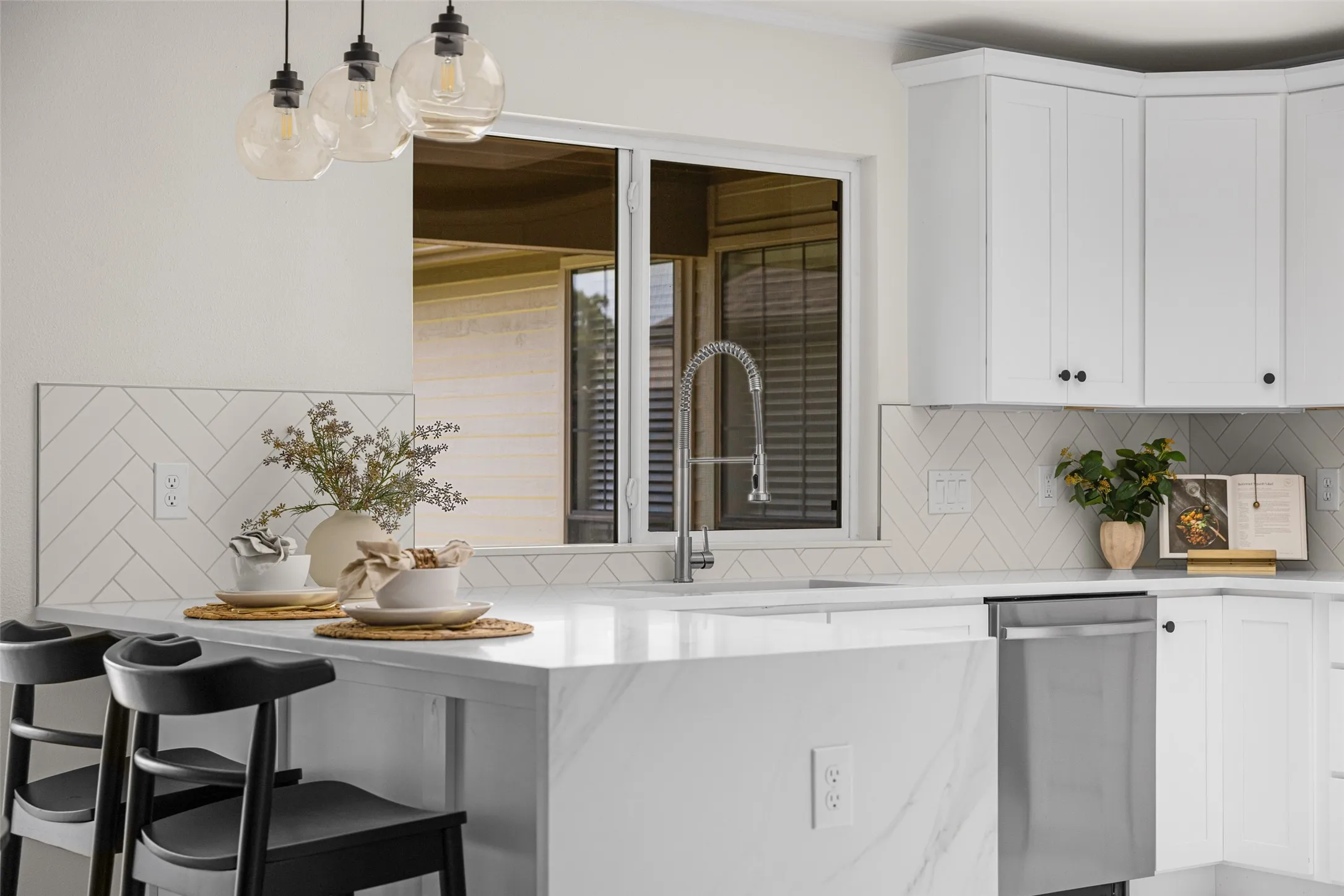 Kitchen breakfast nook with tons of natural lights