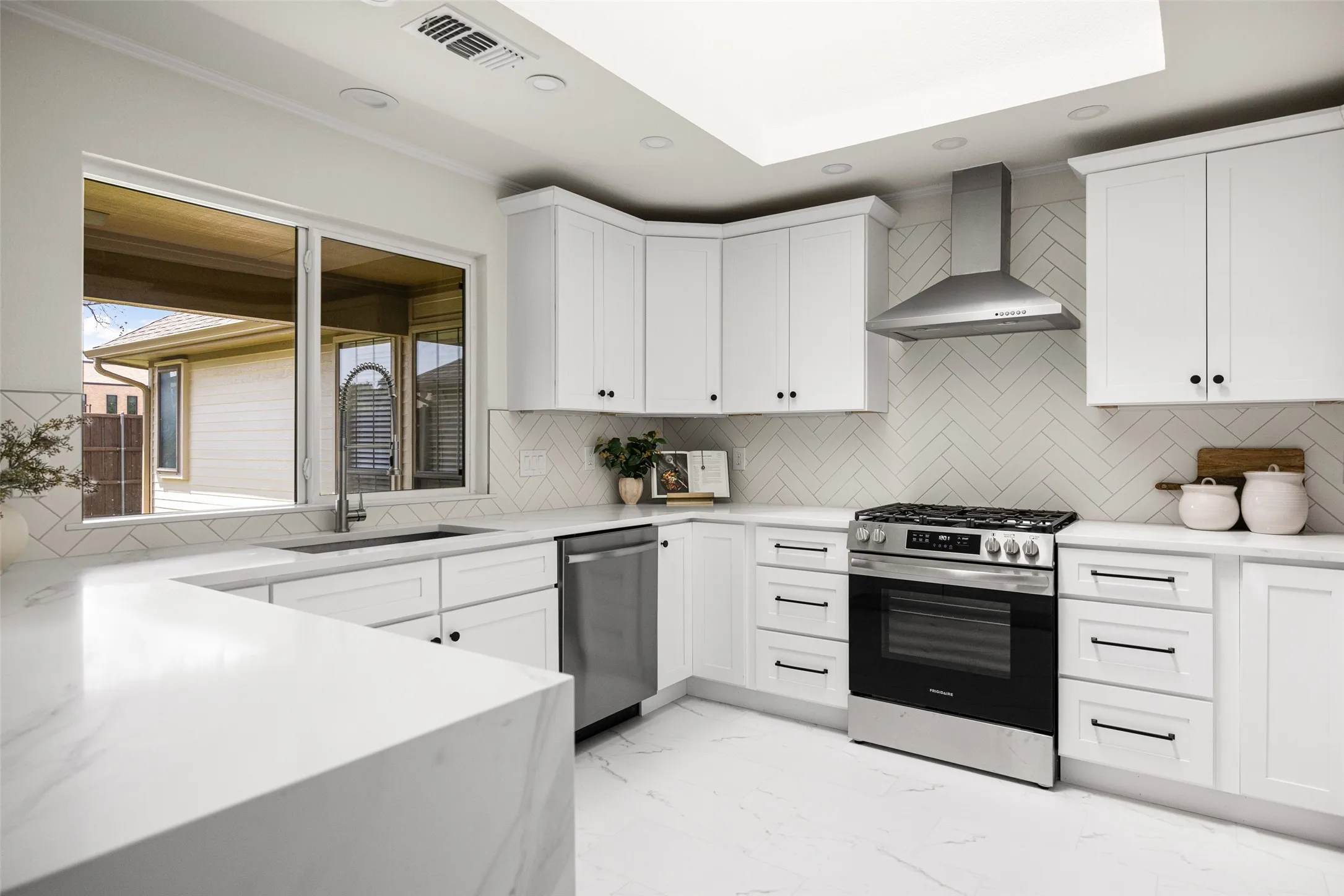 Kitchen with ample cabinet storage