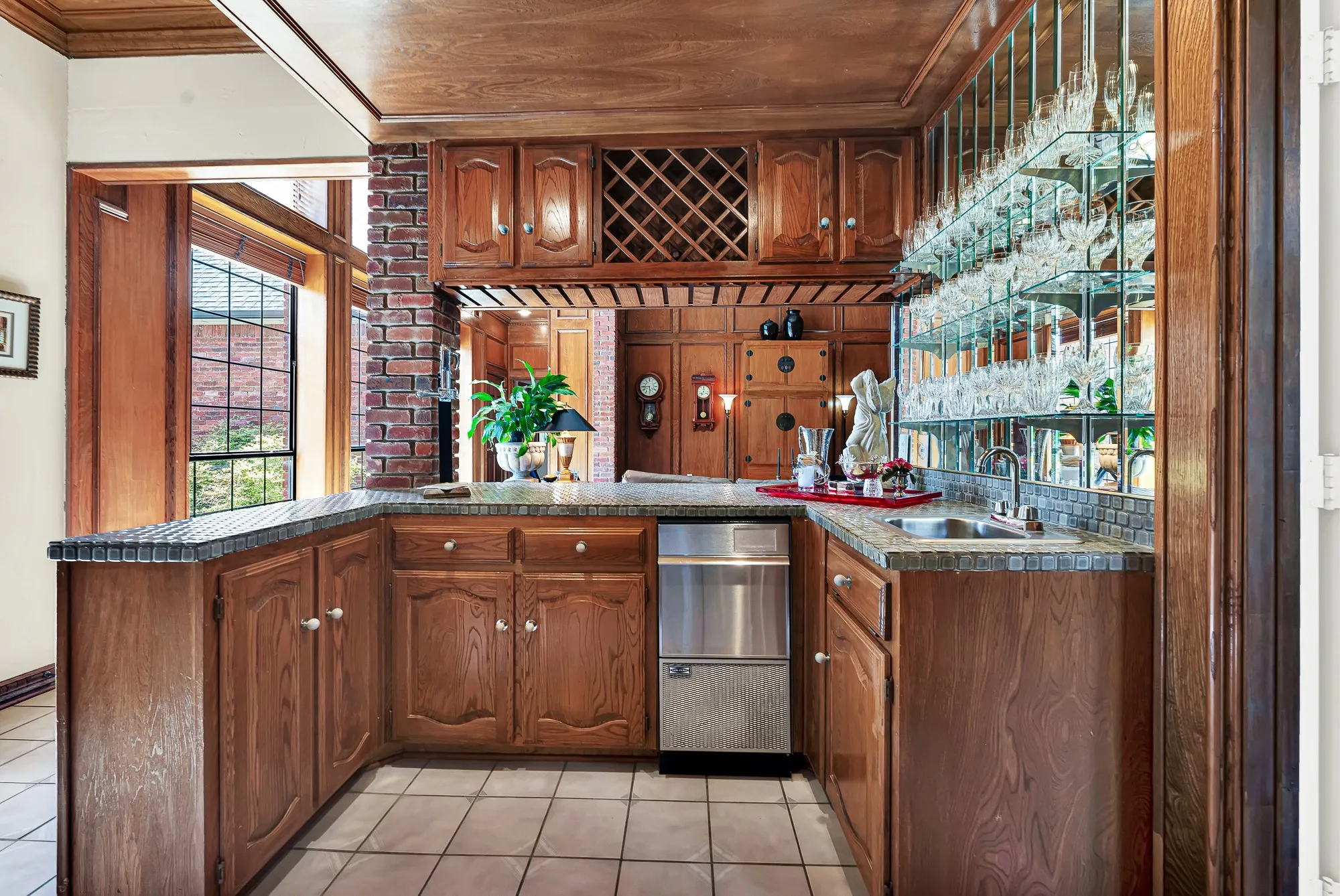 Wet bar perfectly located for entertaining and pure enjoyment!