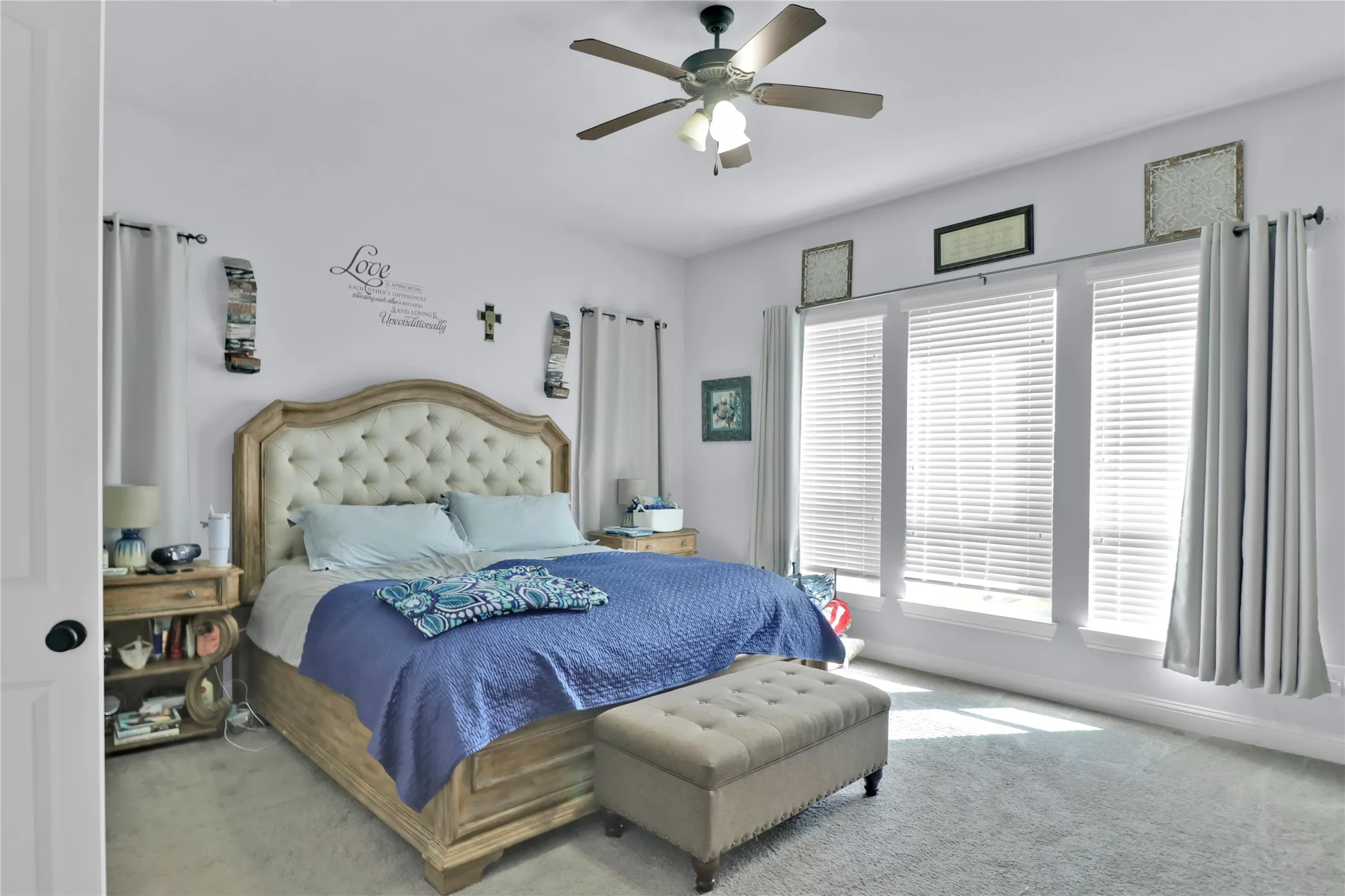 Master suite overlooks back yard.