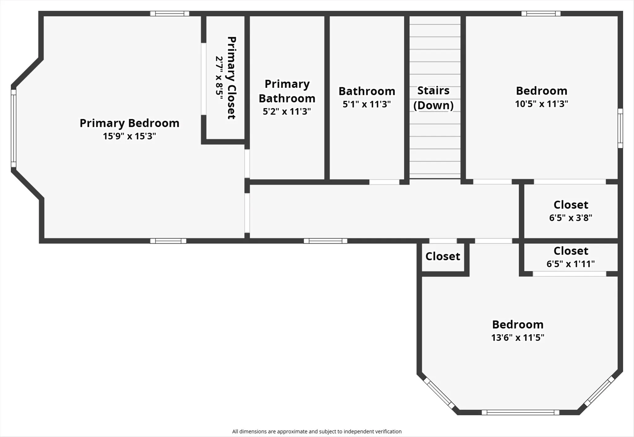 Upstairs floor plan.