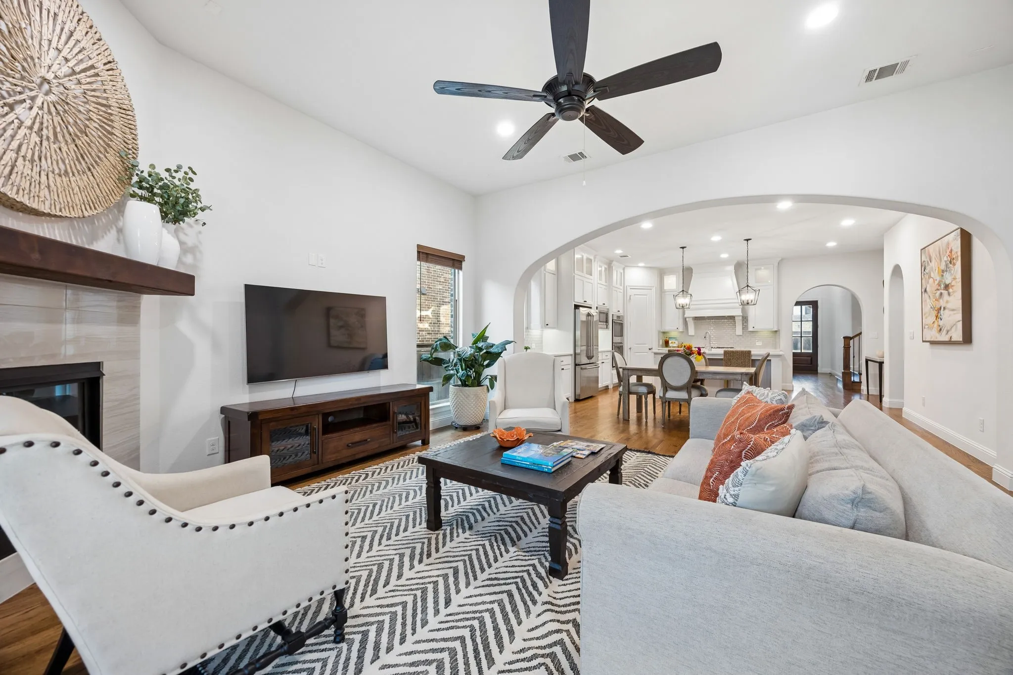 Open concept Kitchen/ Casual Dining/ Living area