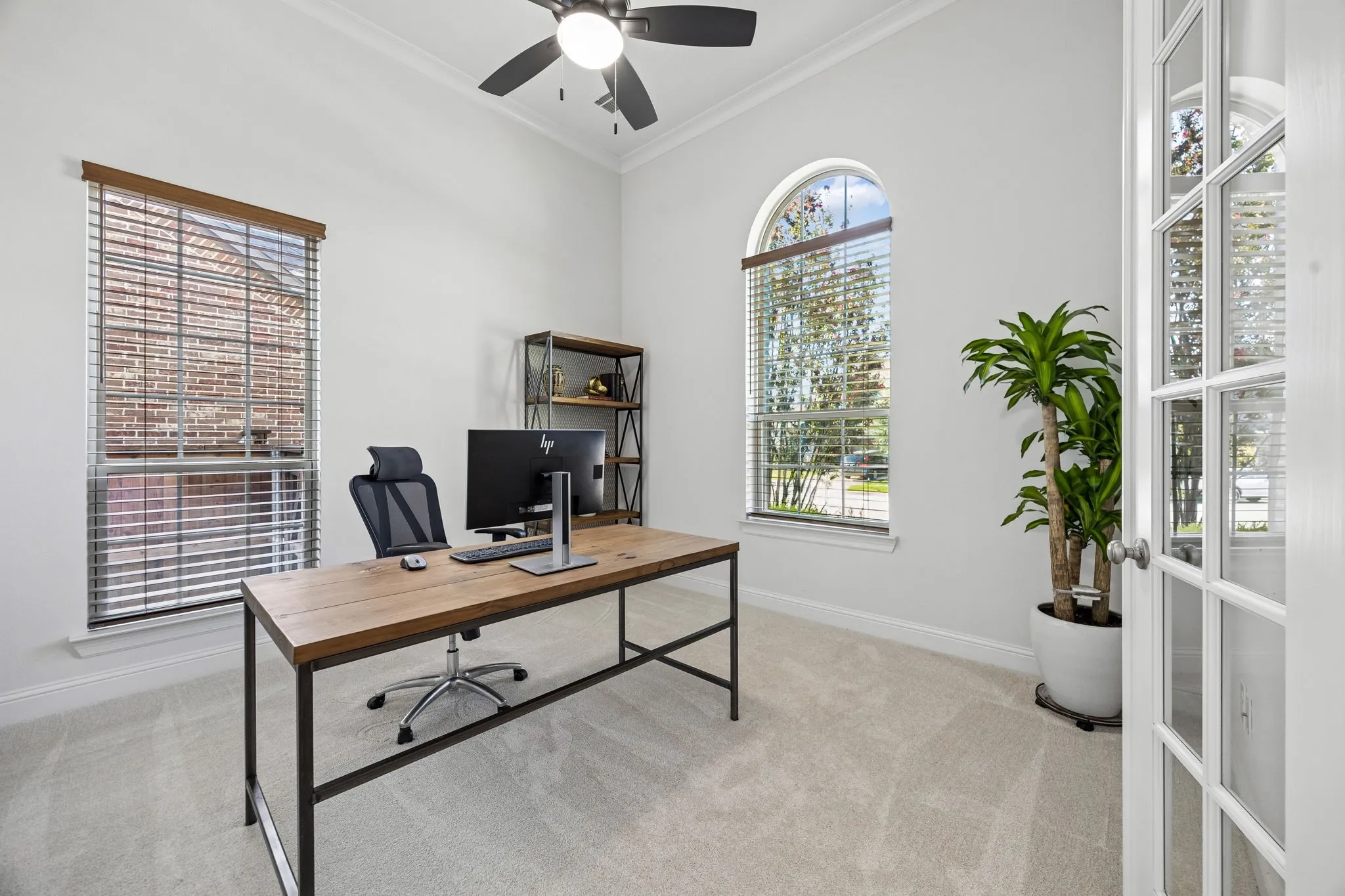 Home Office off Entry with French doors