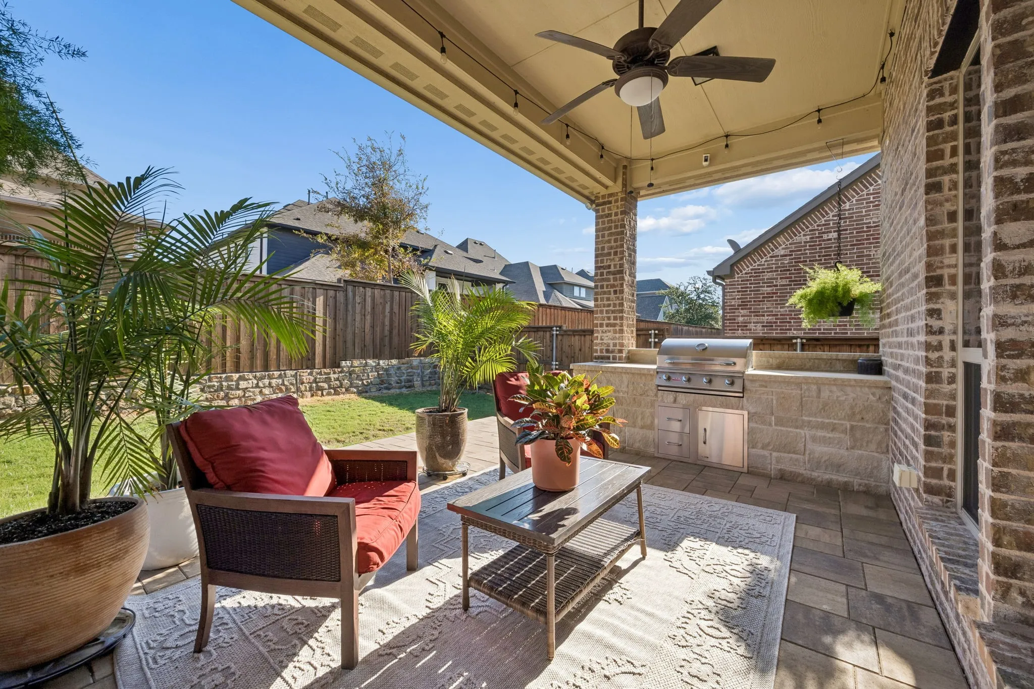 Covered Patio with built-in grill