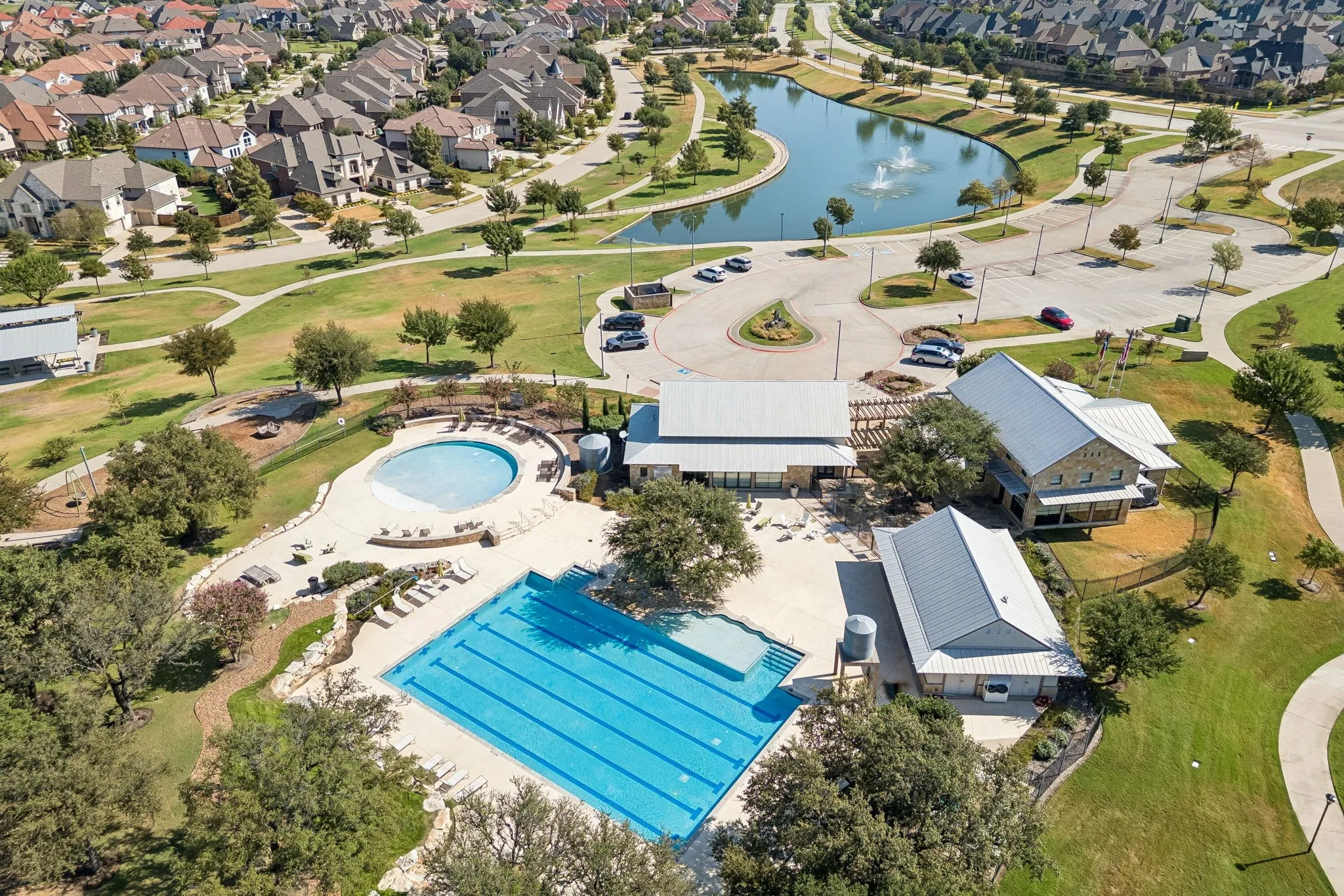 Aerial view of amenities