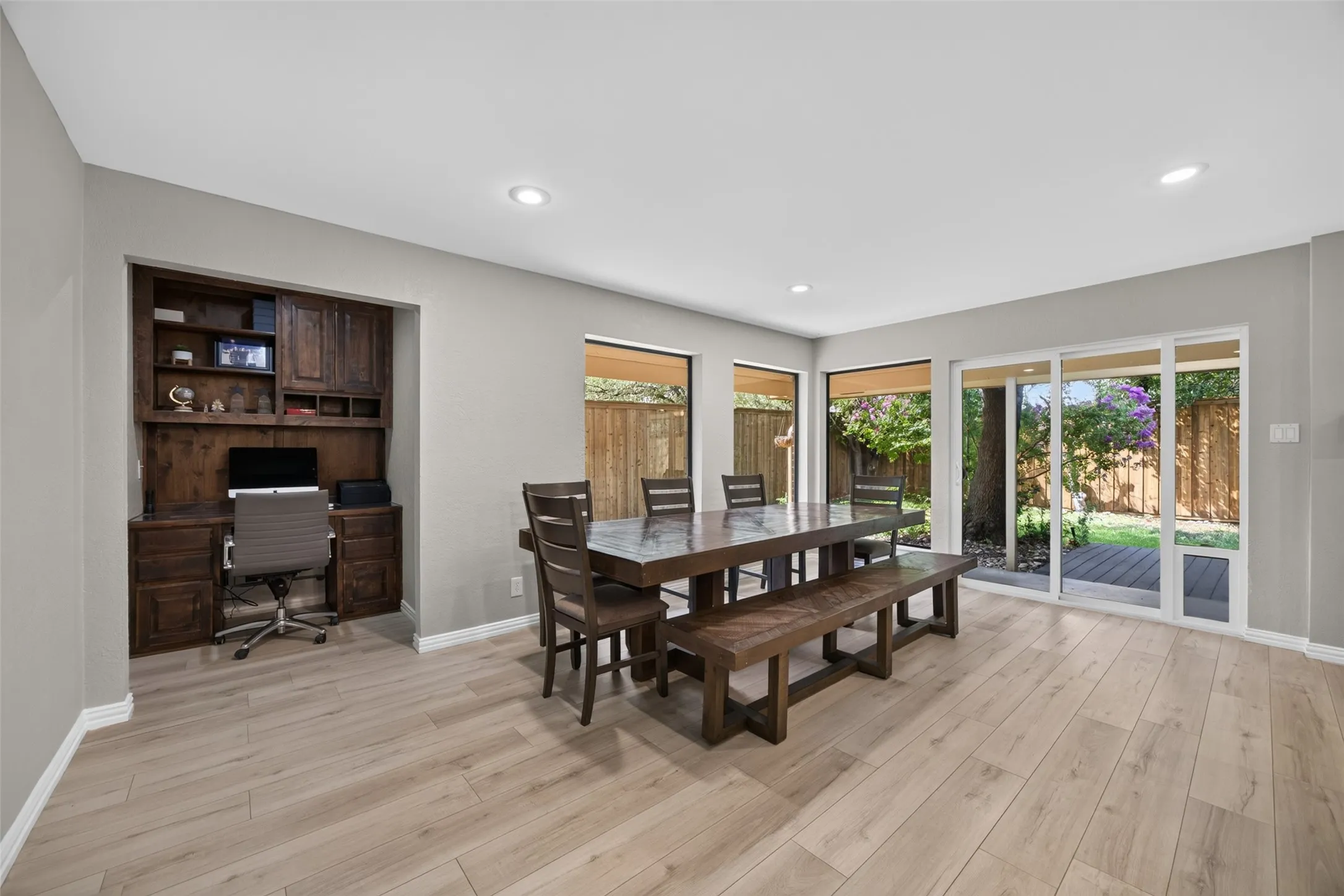 Large dining room and office nook