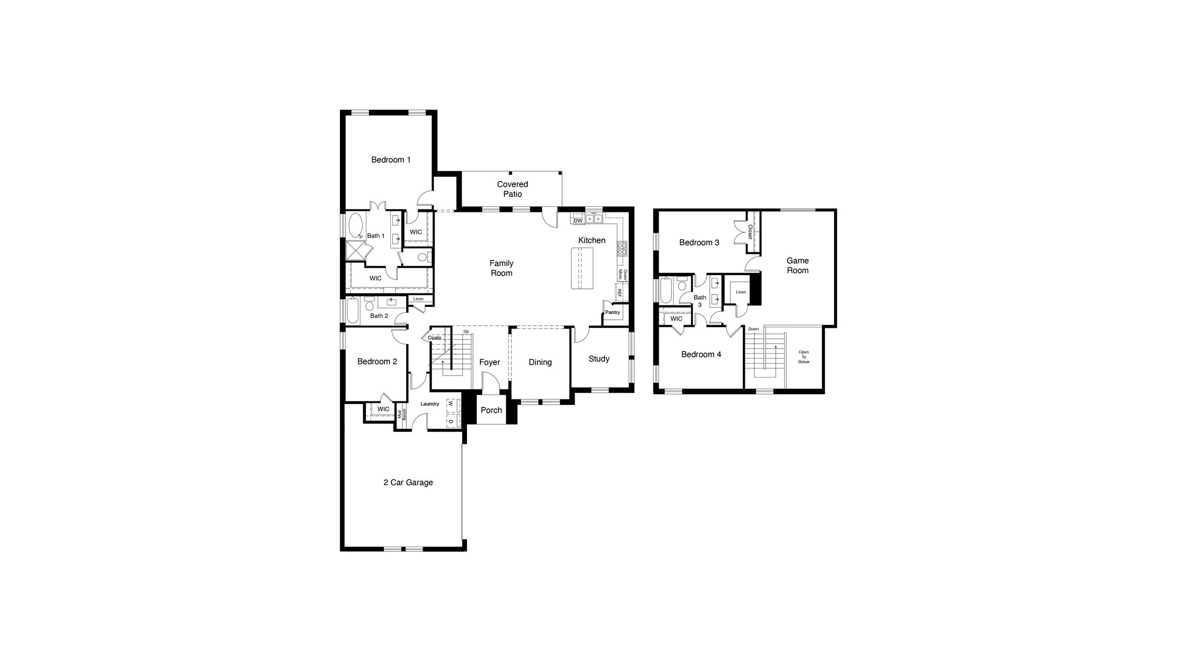 D.R. Horton's  Brook Meadow floor plan - All Home and community information, including pricing, included features, terms, availability and amenities, are subject to change at any time without notice or obligation. All Drawings, pictures, photographs, video, square footages, floor plans, elevations, features, colors and sizes are approximate for illustration purposes only and will vary from the homes as built.