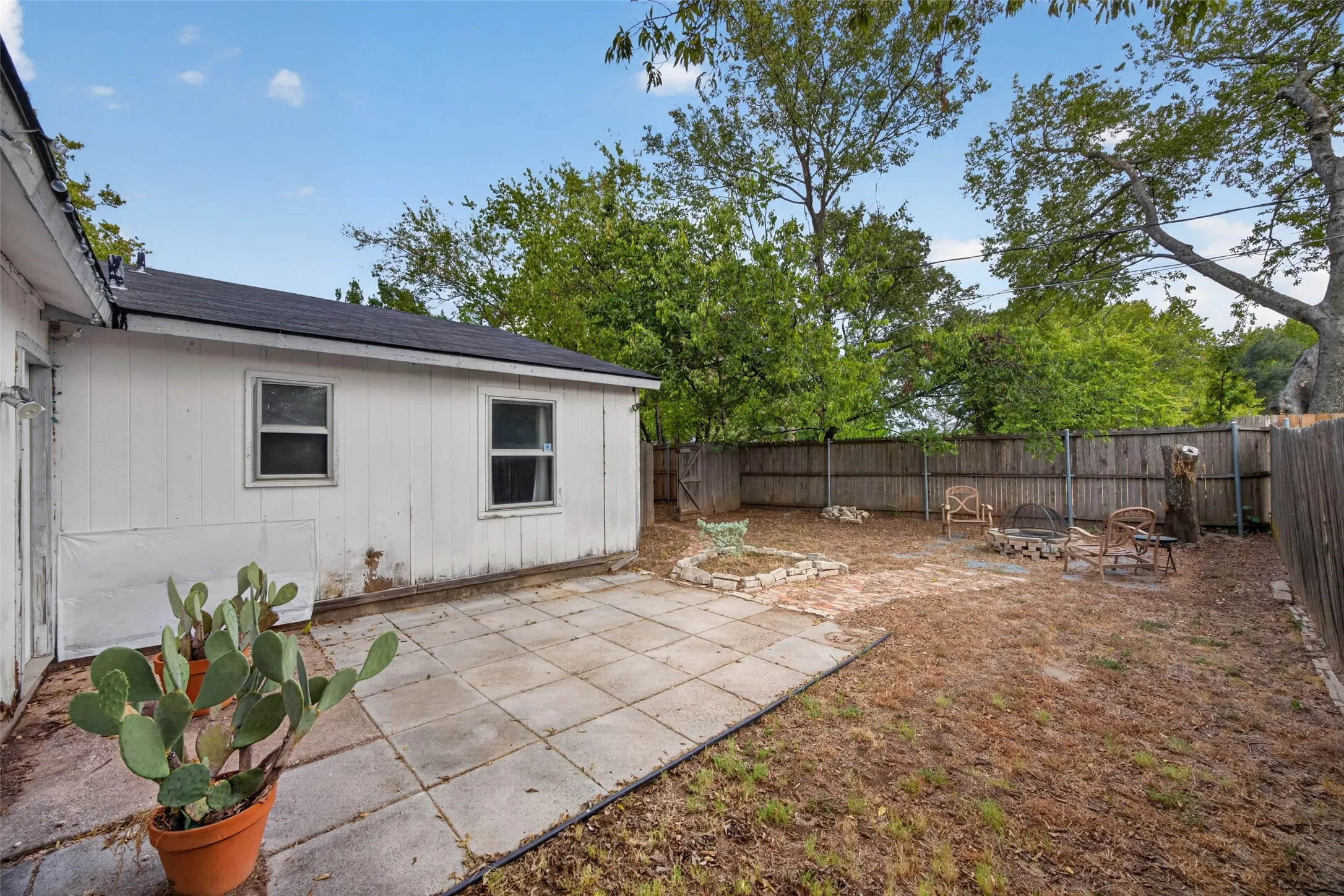 Large patio plus a firepit