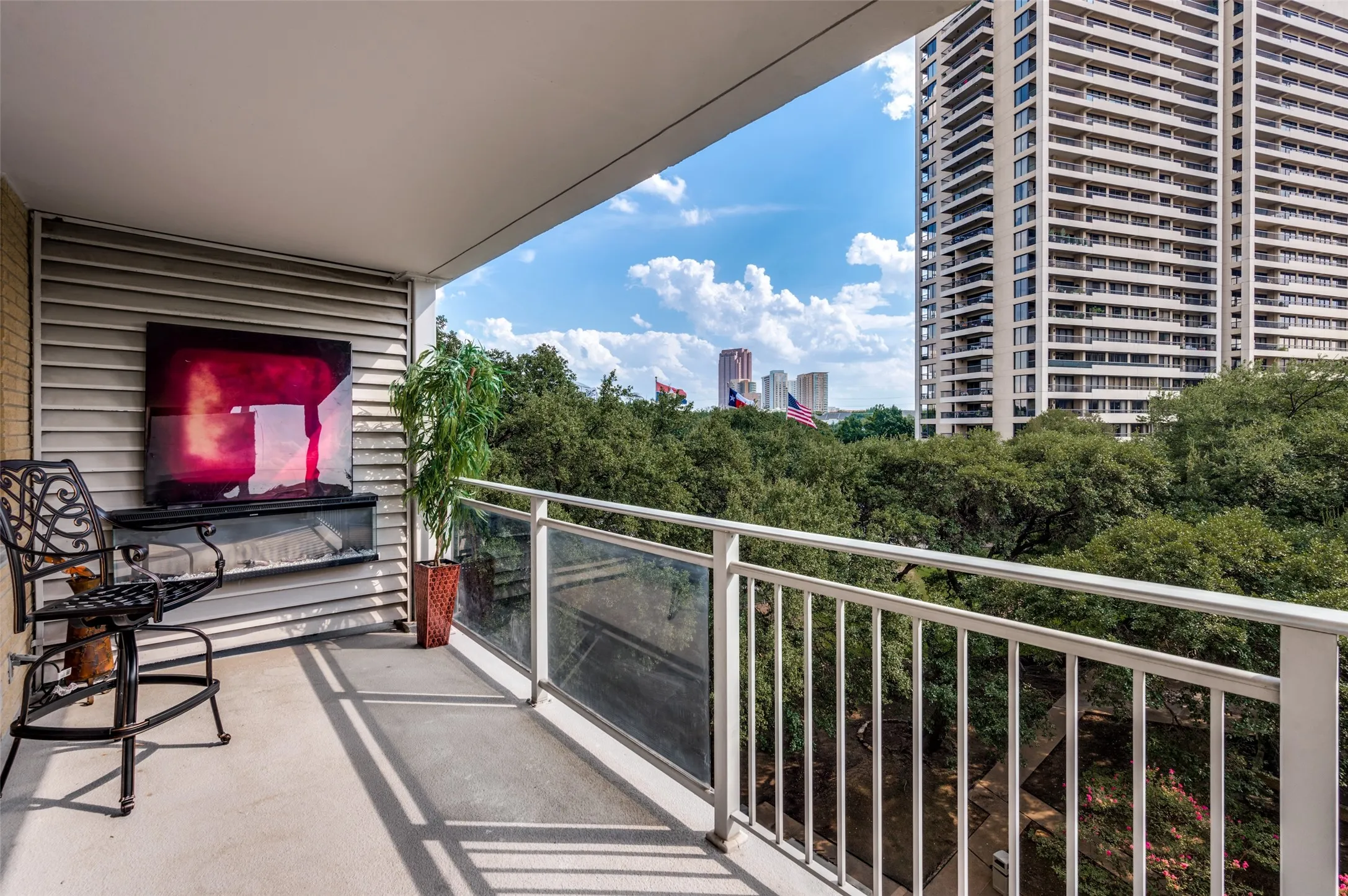 Patio with Electric Fireplace