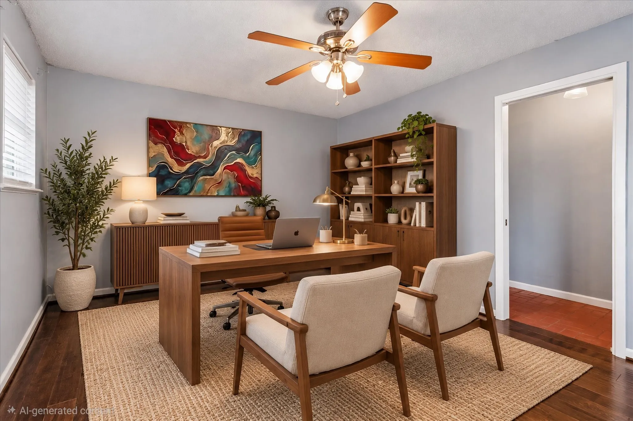 Bonus room with pocket doors that could be used as an office, or a formal living or dining room. (Virtually staged photo)
