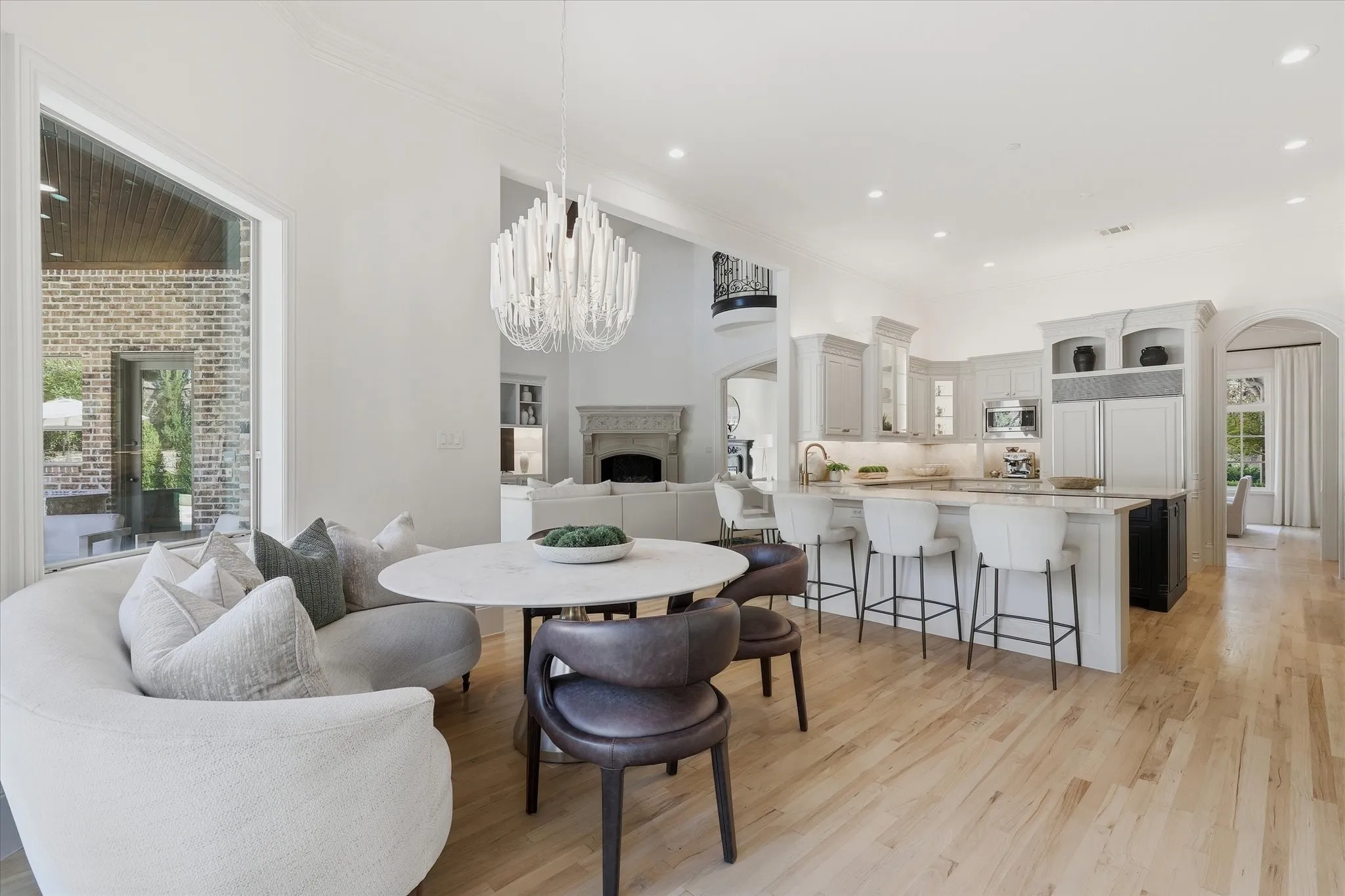 The breakfast area opens seamlessly to the kitchen and family room for relaxed everyday living.