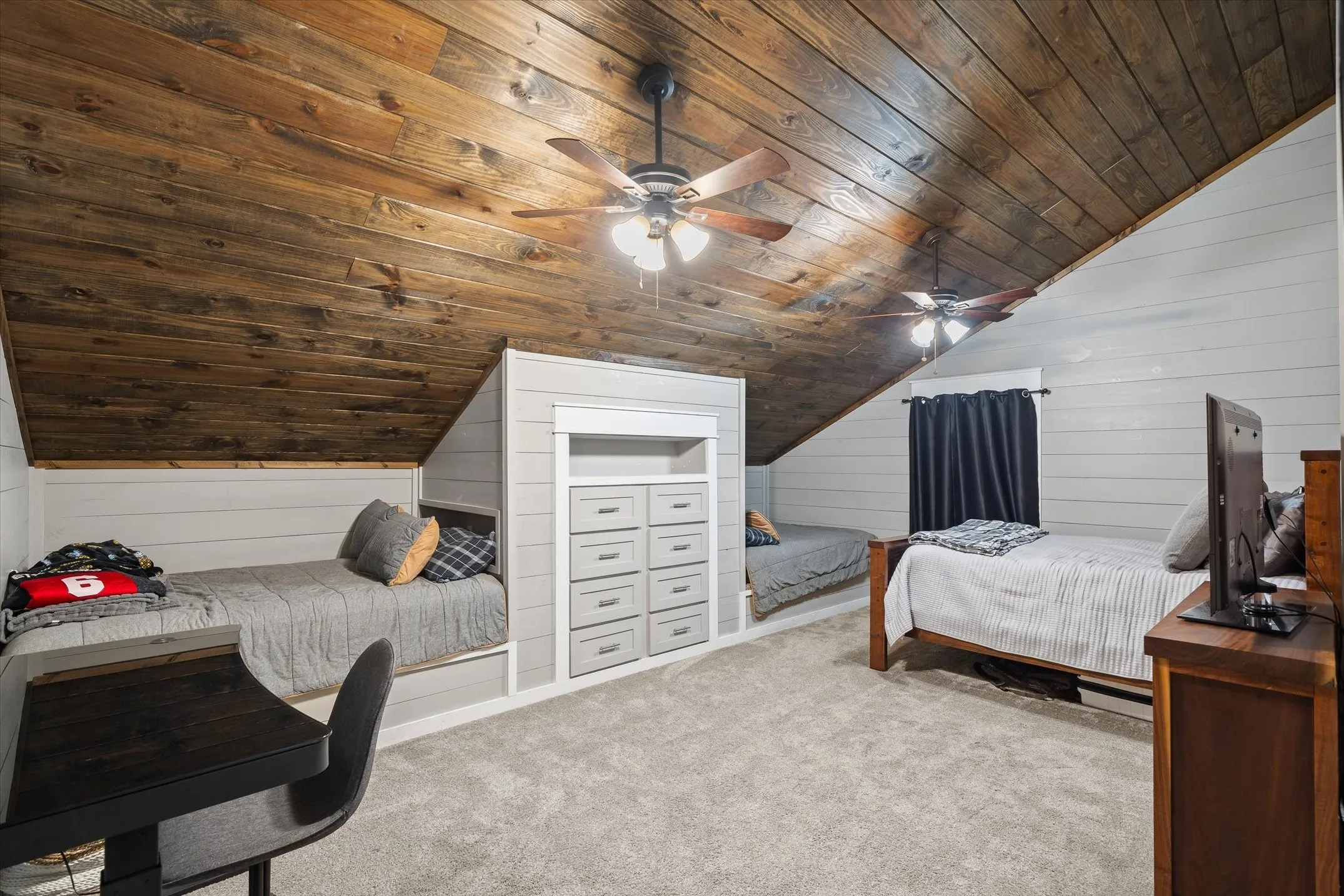Bedroom 3 upstairs has extra built ins and beds