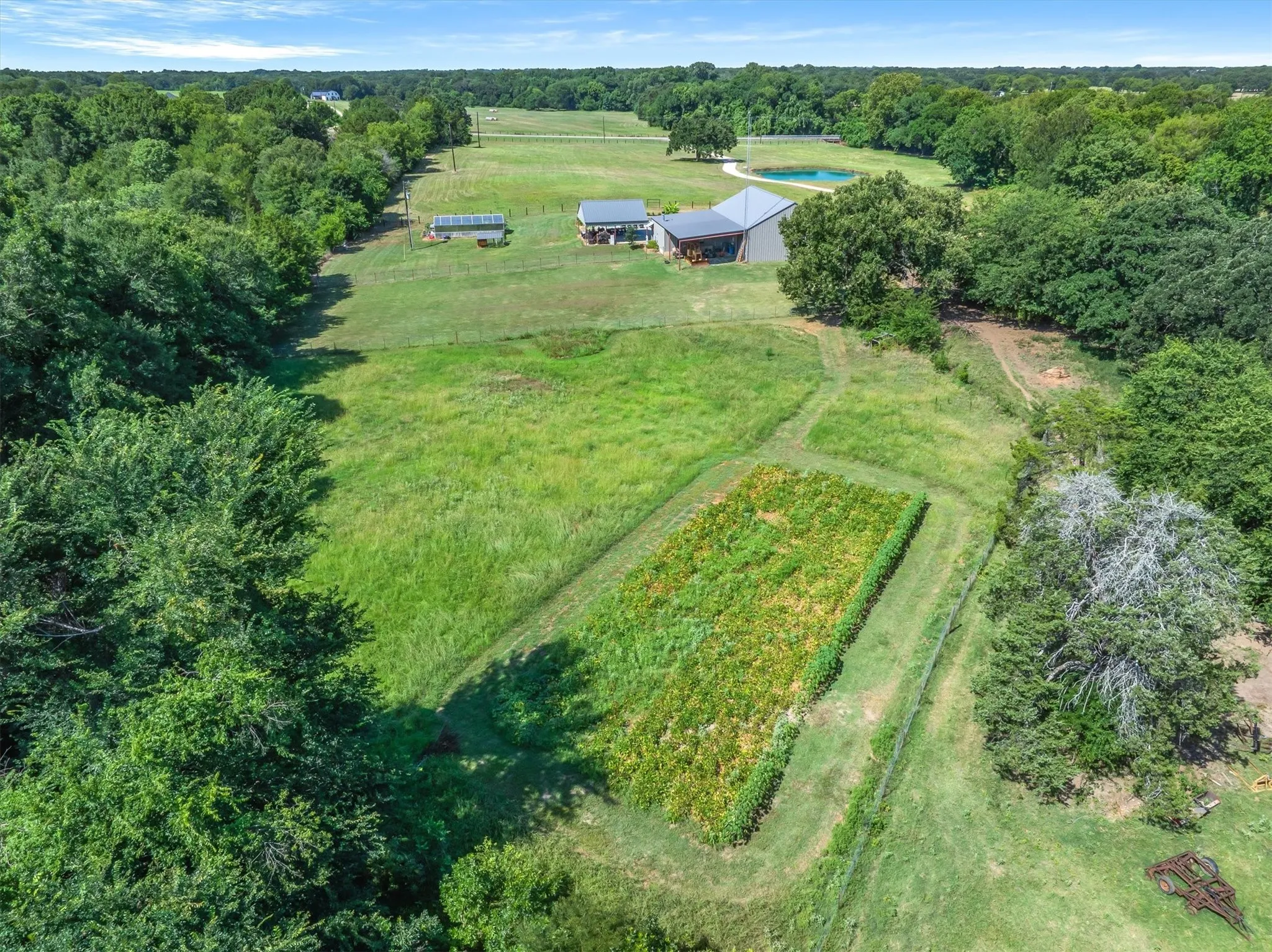 Pasture in front is great for hay and pasture in back is great for grazing and a food plot