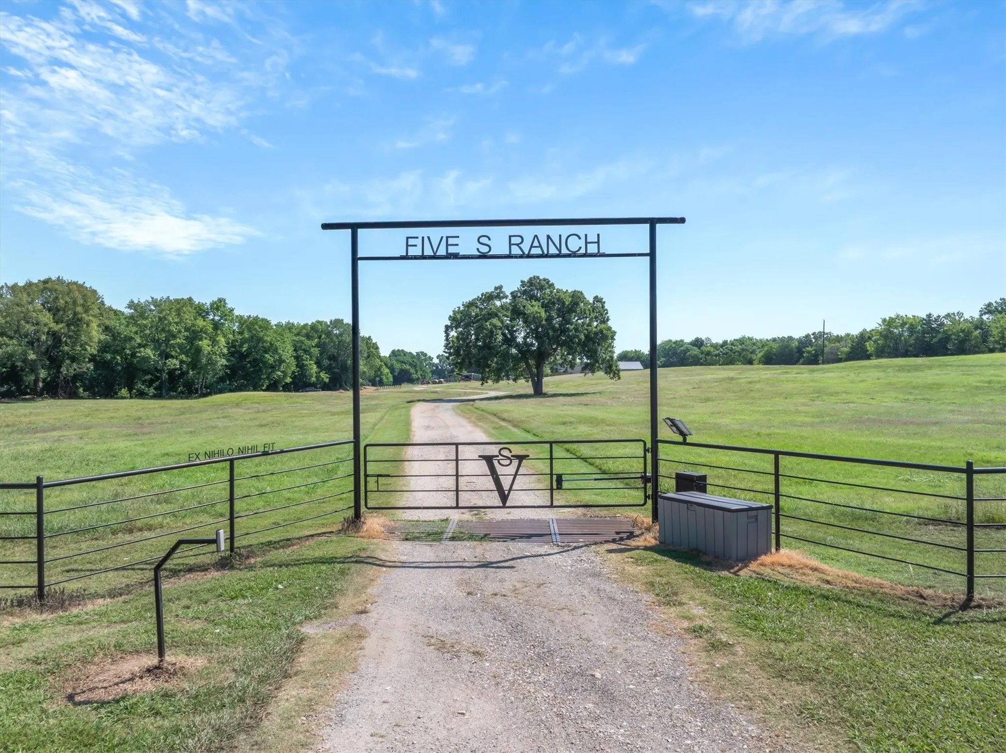 Gated entry just off a country FM Rd in the community of Edgewood