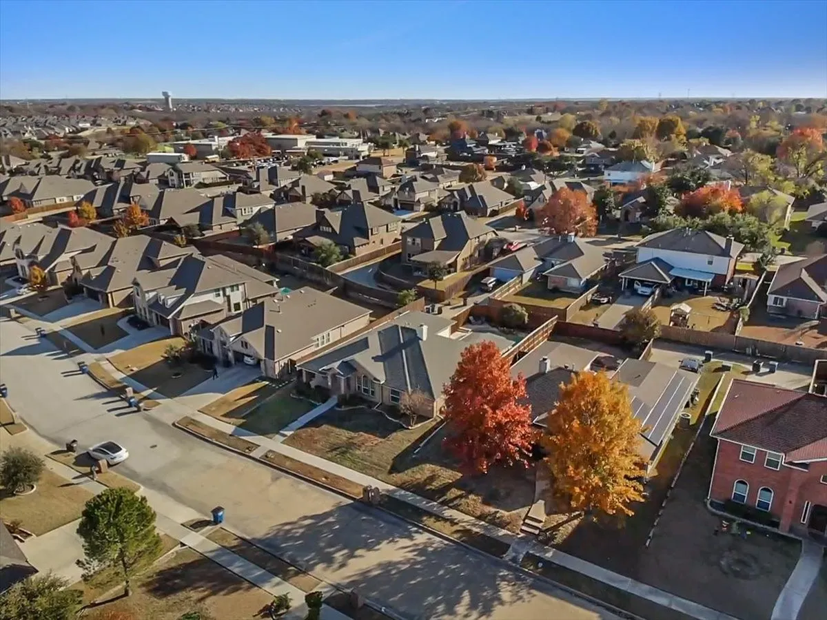 Residential neighborhood with mature trees