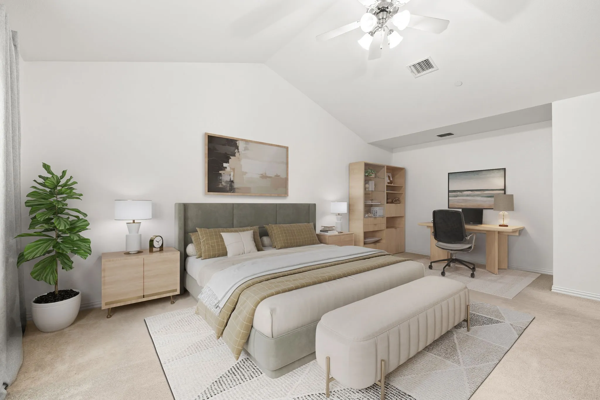 Virtually Staged Primary Suite