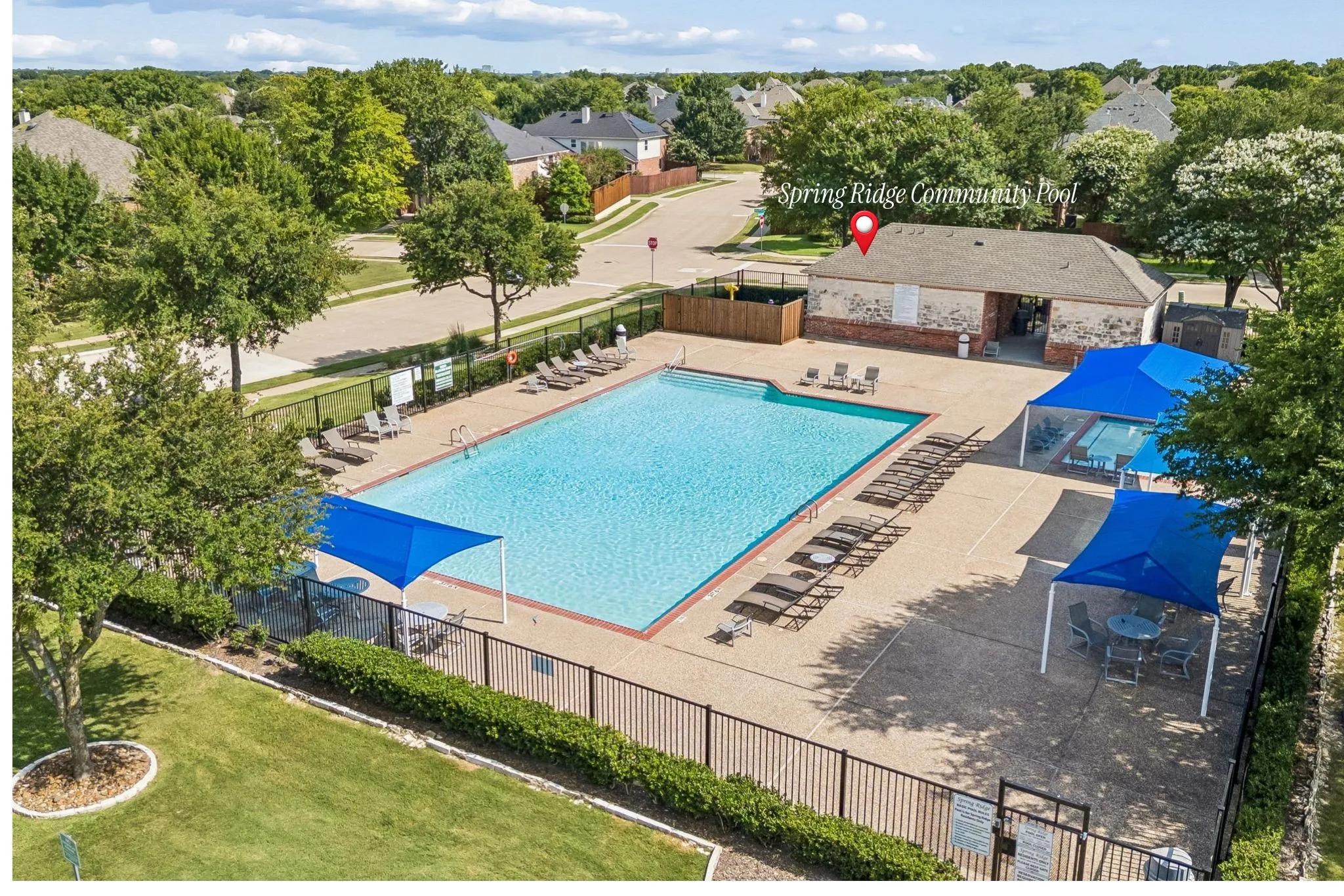 Spring Ridge community pool is located just one block from the home for convenient neighborhood recreation.