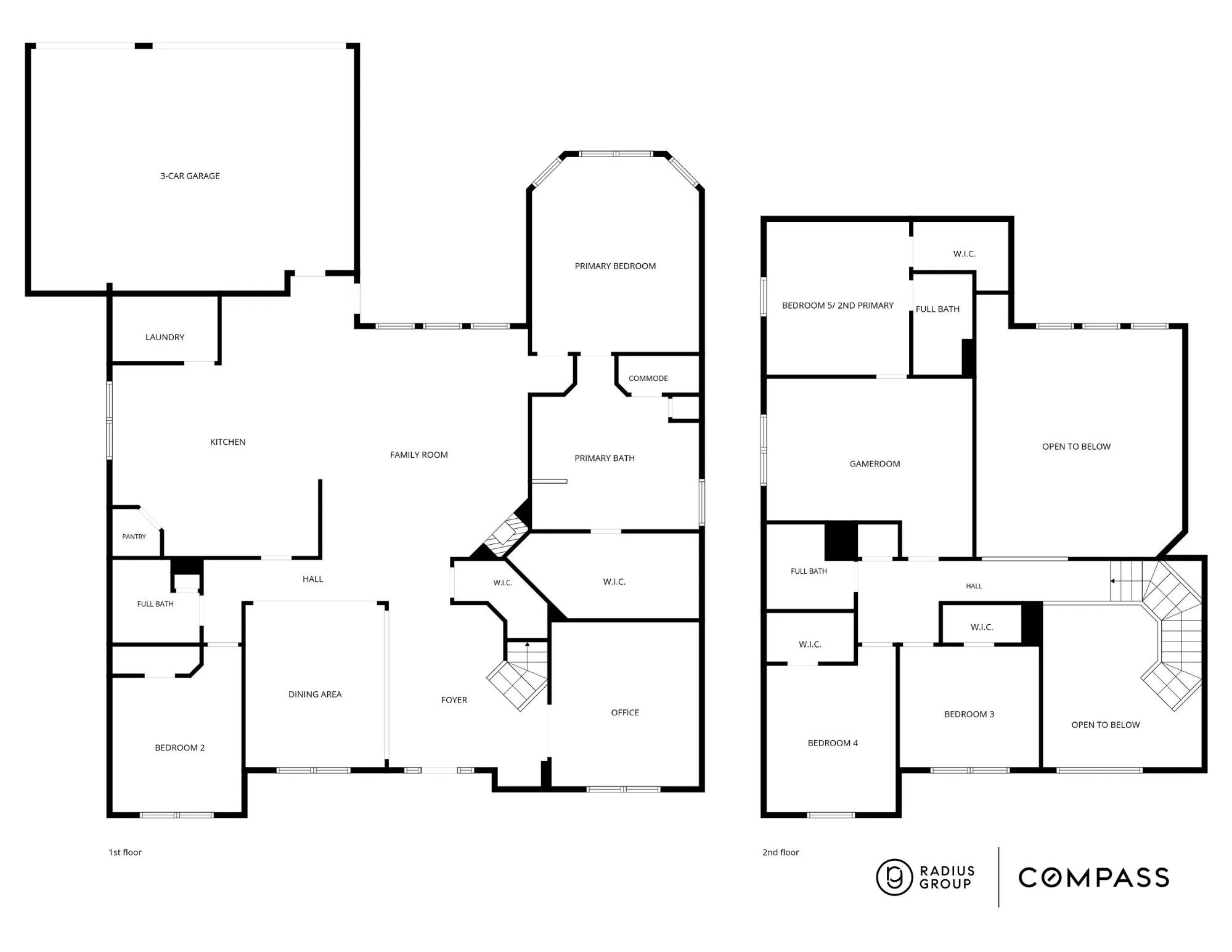 Rare 5-bedroom, 4-full-bath floorplan with two bedrooms and two full baths down, a dedicated office, game room and 3-car garage.
