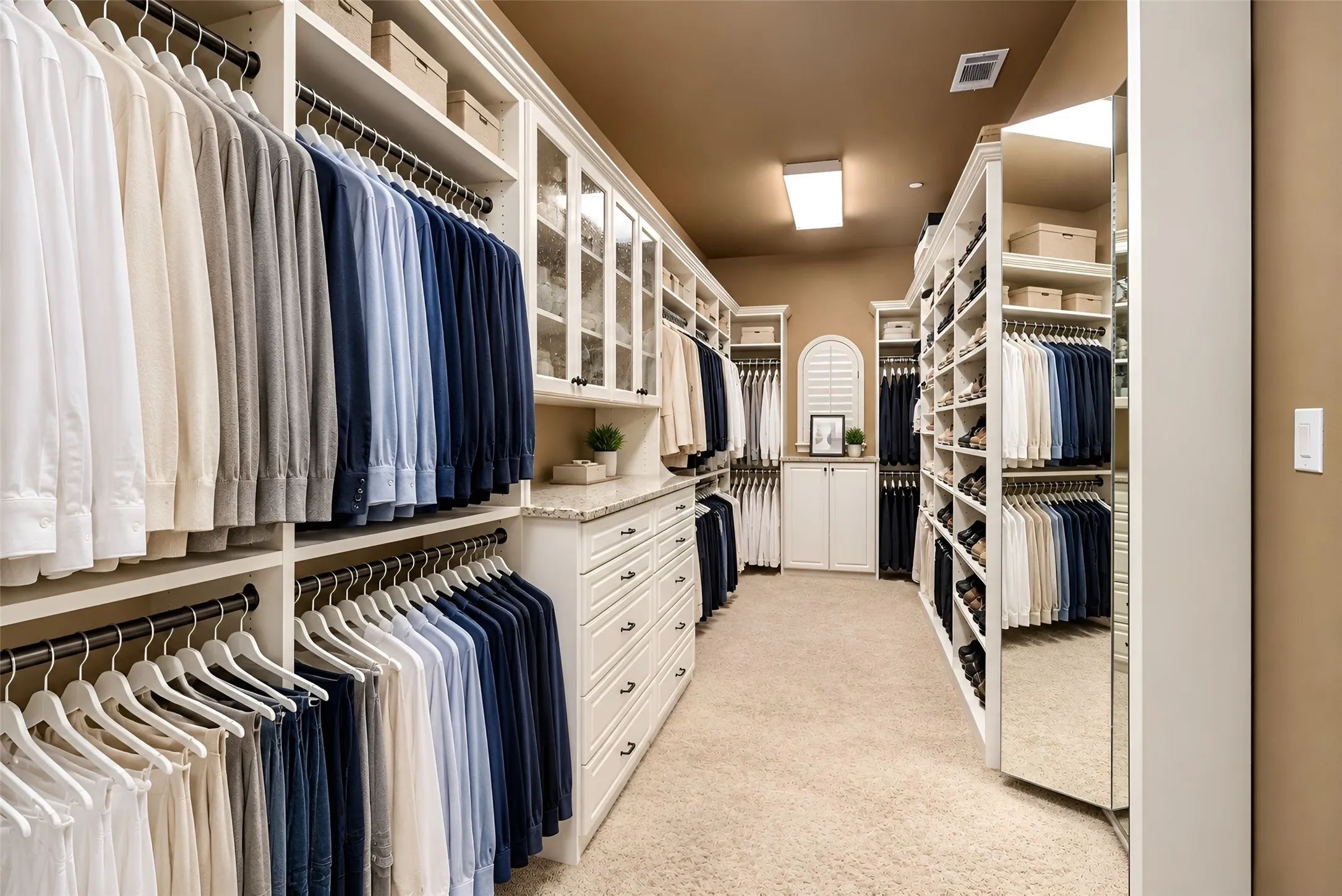 Virtually Staged Primary Closet