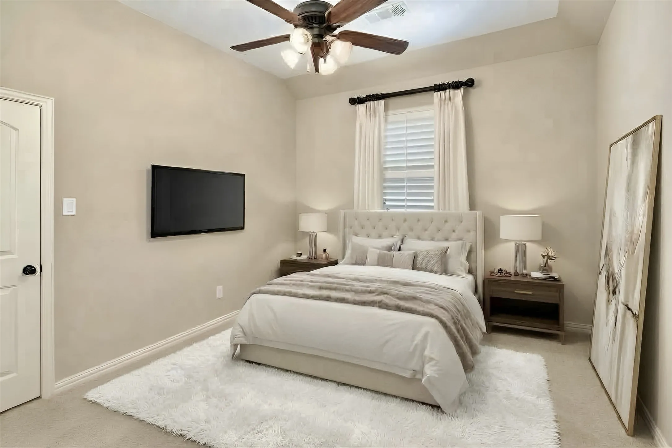 Virtually Staged Upstairs Bedroom