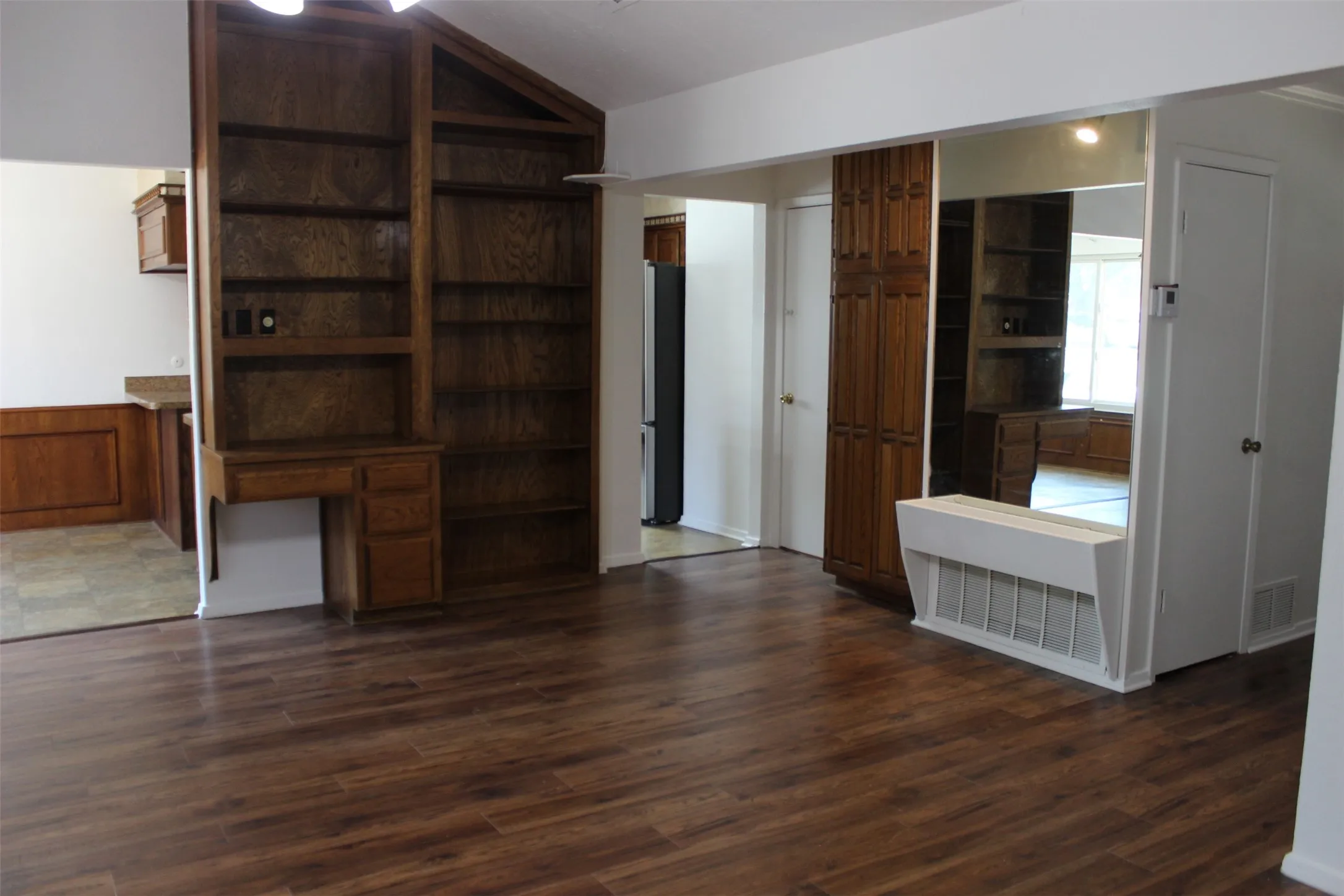 Wood-finish flooring throughout