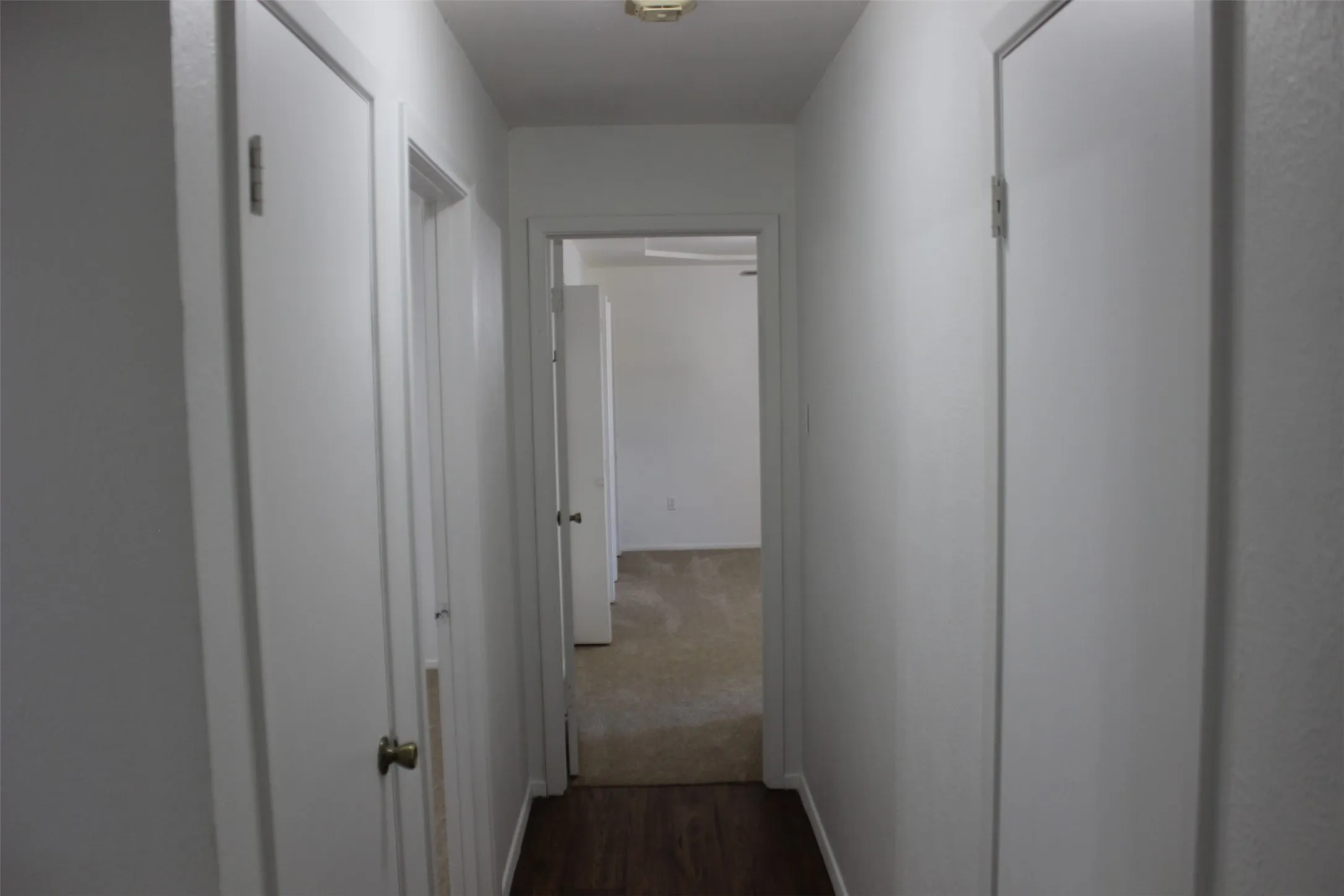Wood-finish flooring in the hallway