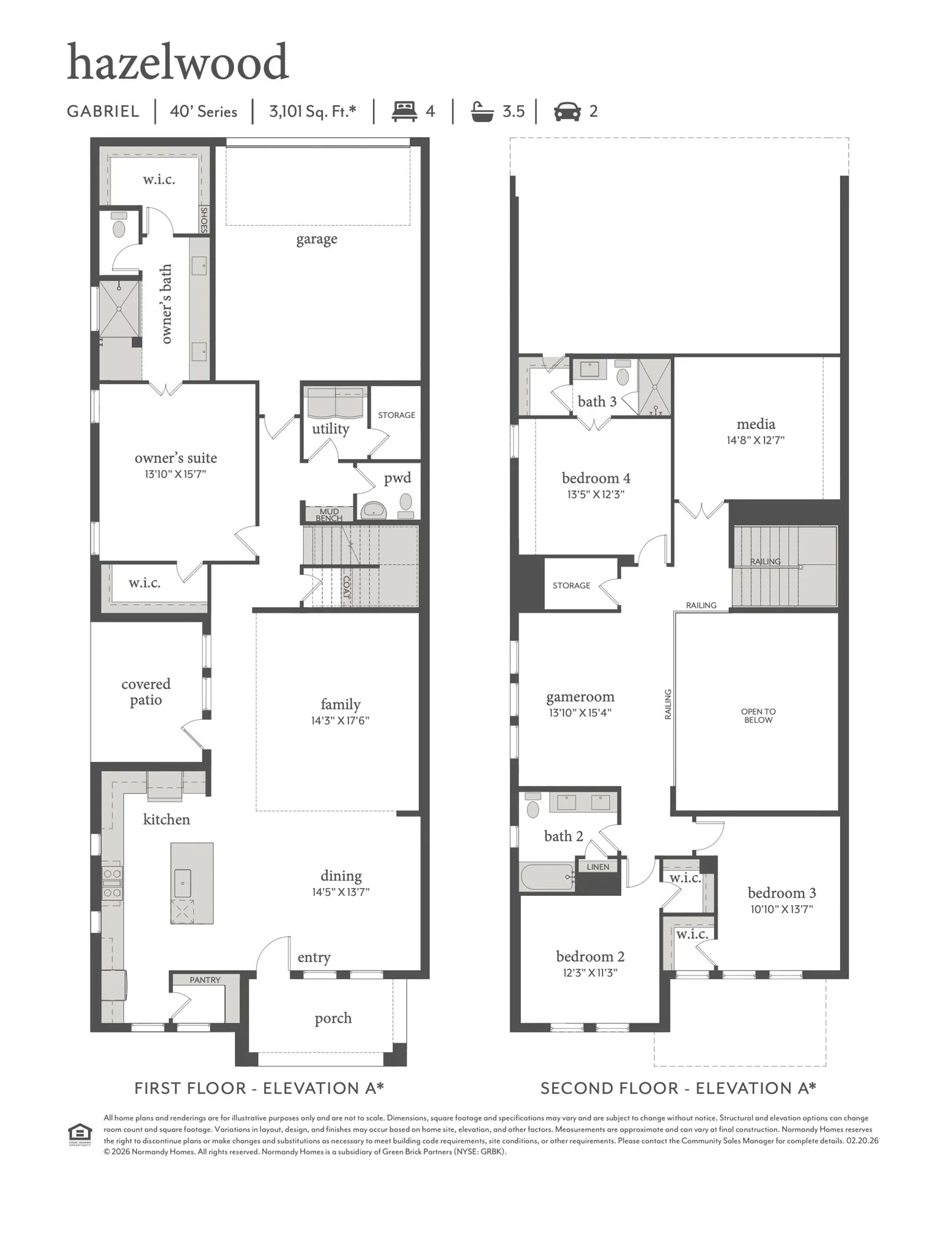 From great entertaining areas to spacious and private bedrooms, our Gabriel floor plan is a home the entire family will enjoy!
