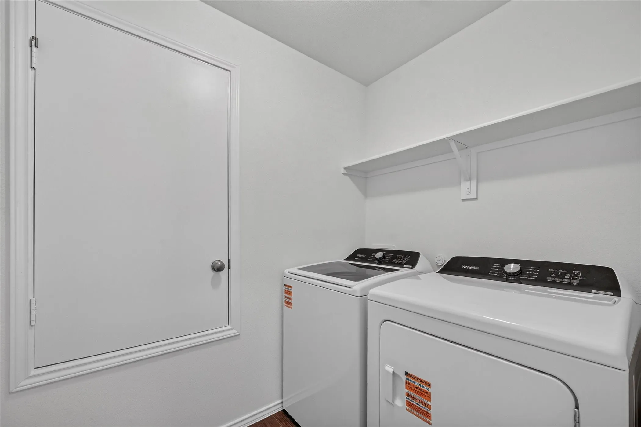 White wall shelving