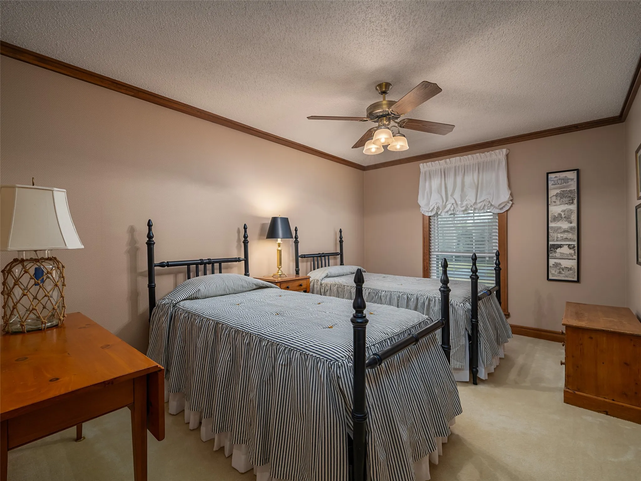 Neutral-toned walls with wood trim details
