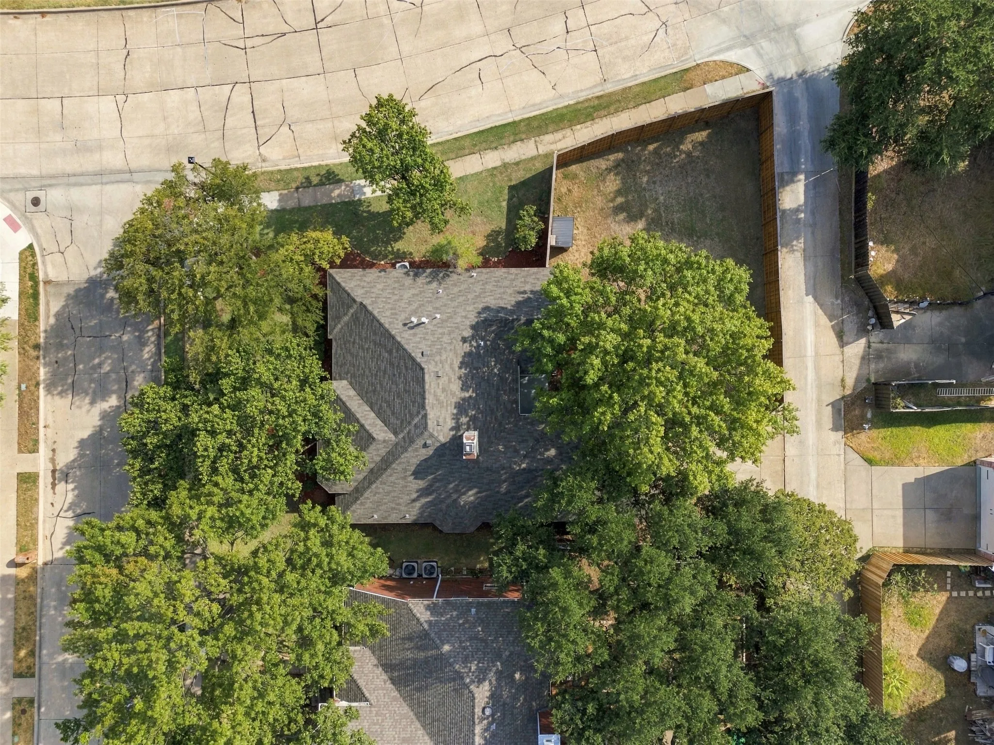 Asphalt shingle roof with multiple gables