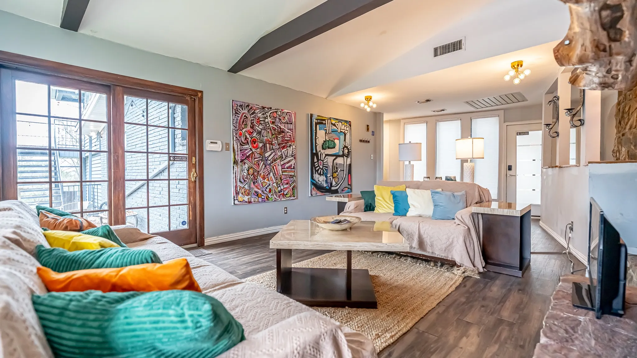 Living Room with view to Front Entrance