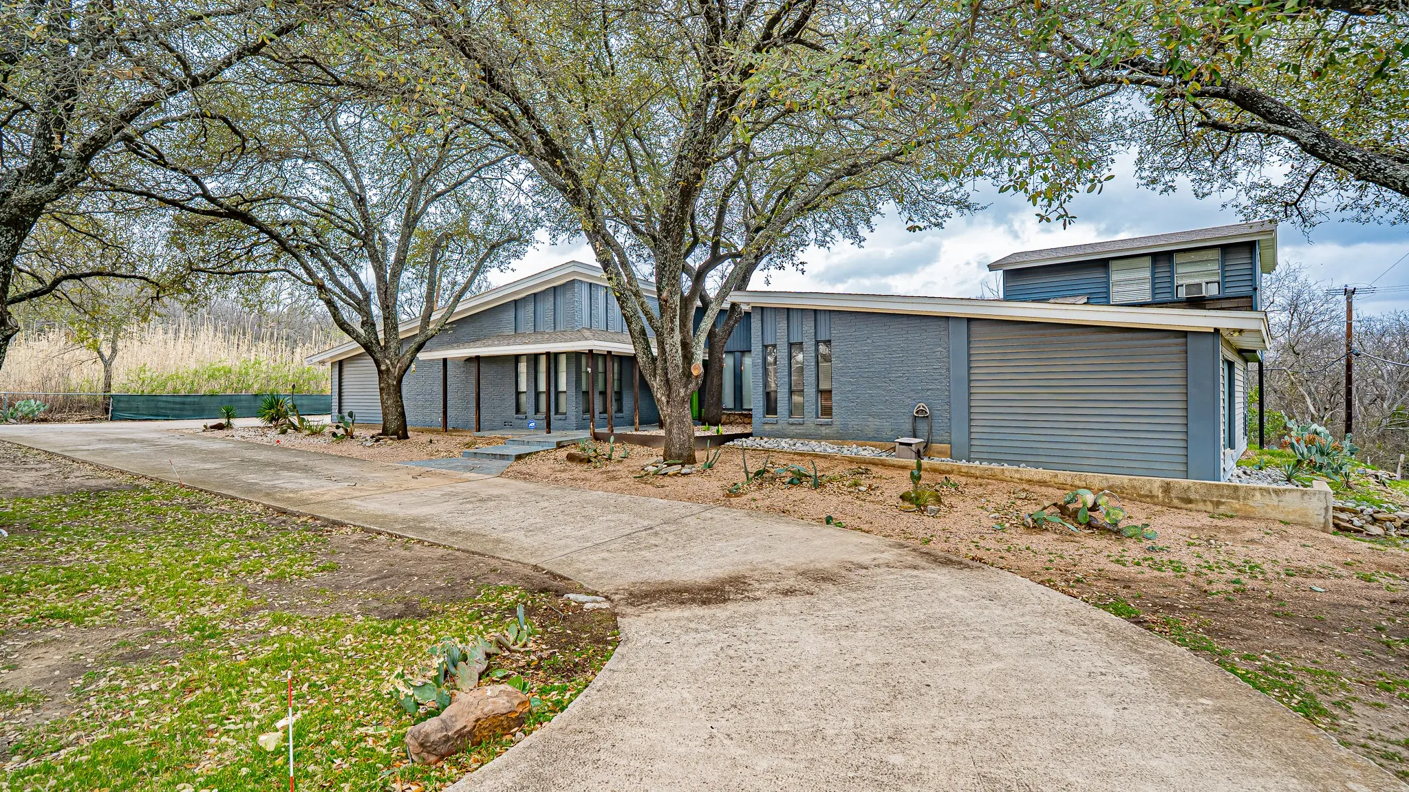 Front of house with circular driveway