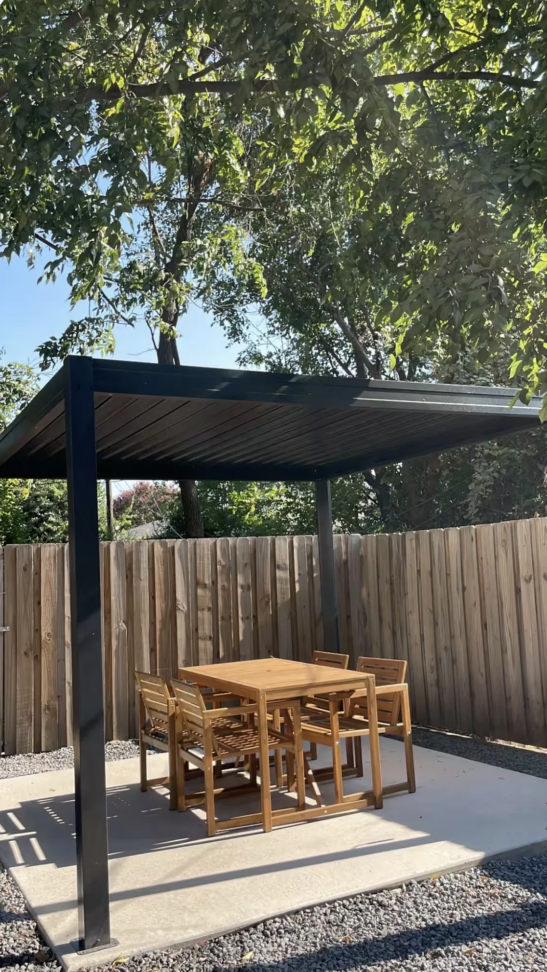 covered metal adjustable pergola.