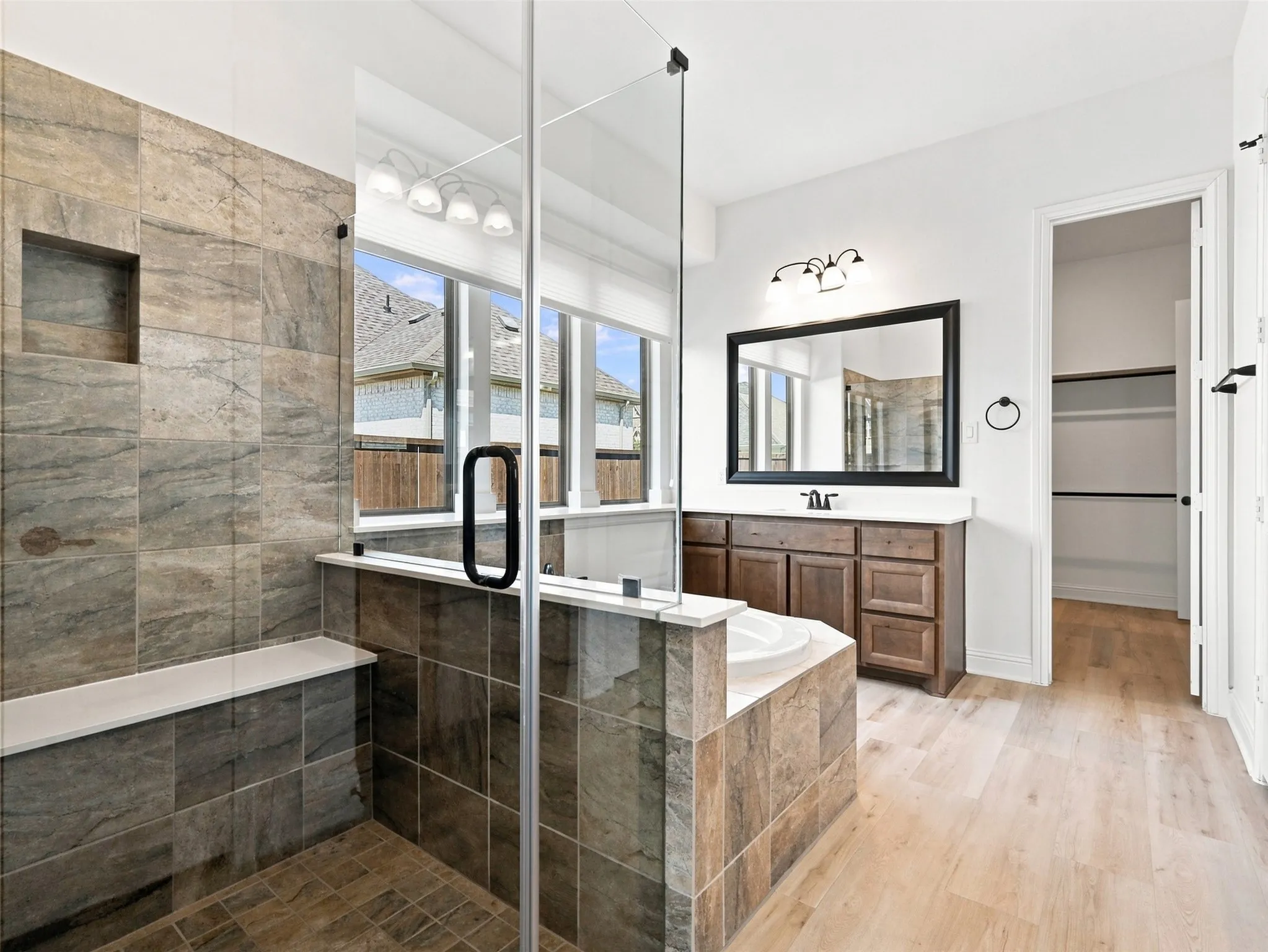 Oversized walk-in shower!