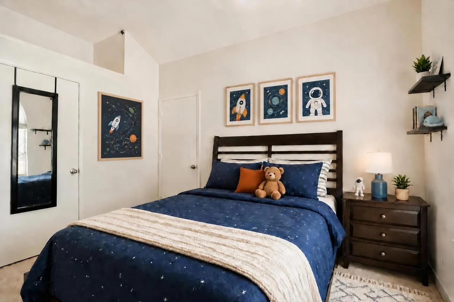 Virtually staged bedroom