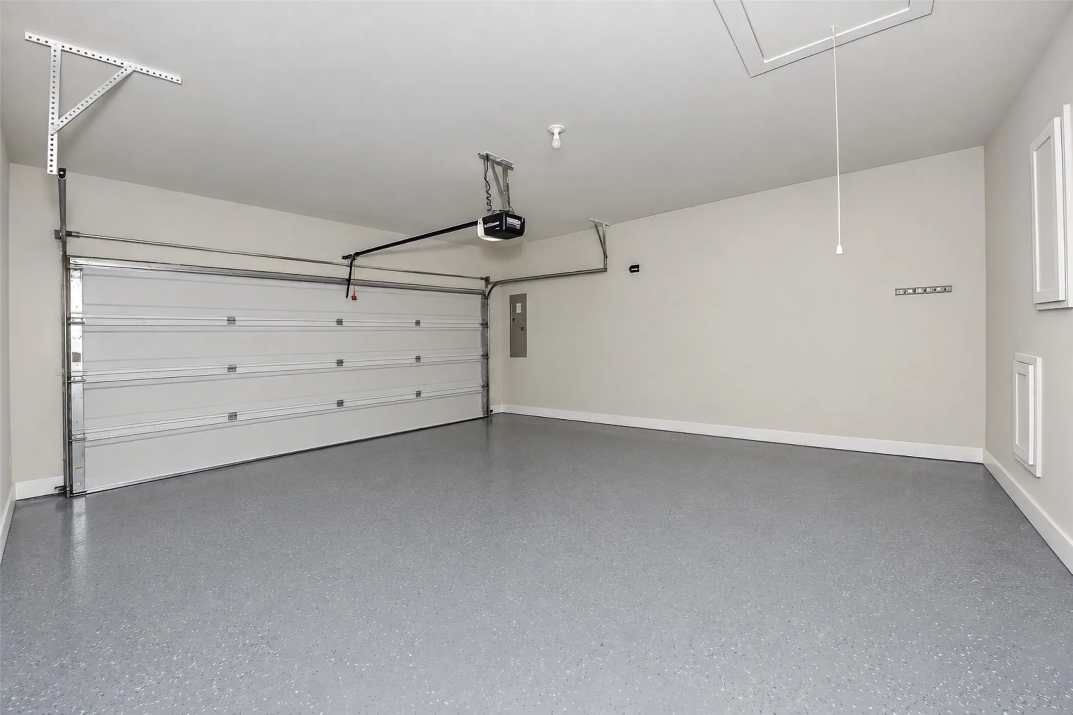 attached 2 car garage with epoxy flooring