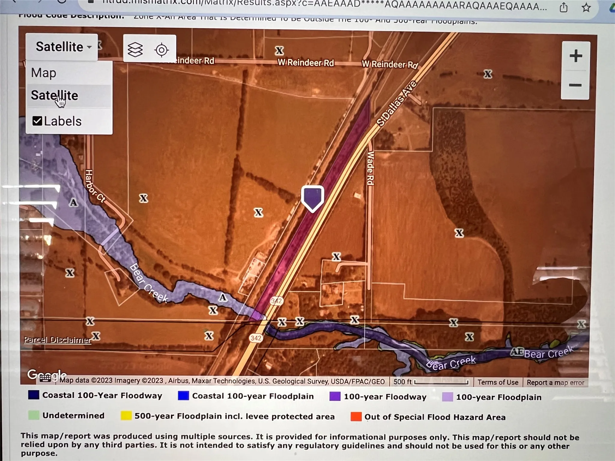 Small area in Red Oak Flood Plain