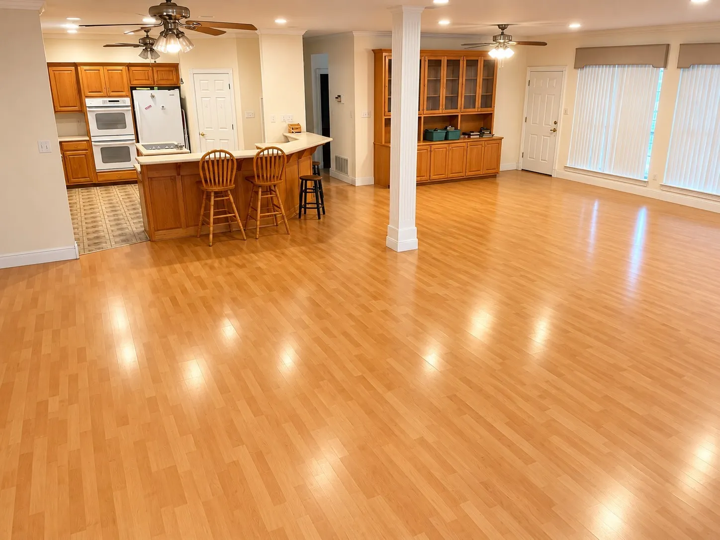 open concept living room and dining