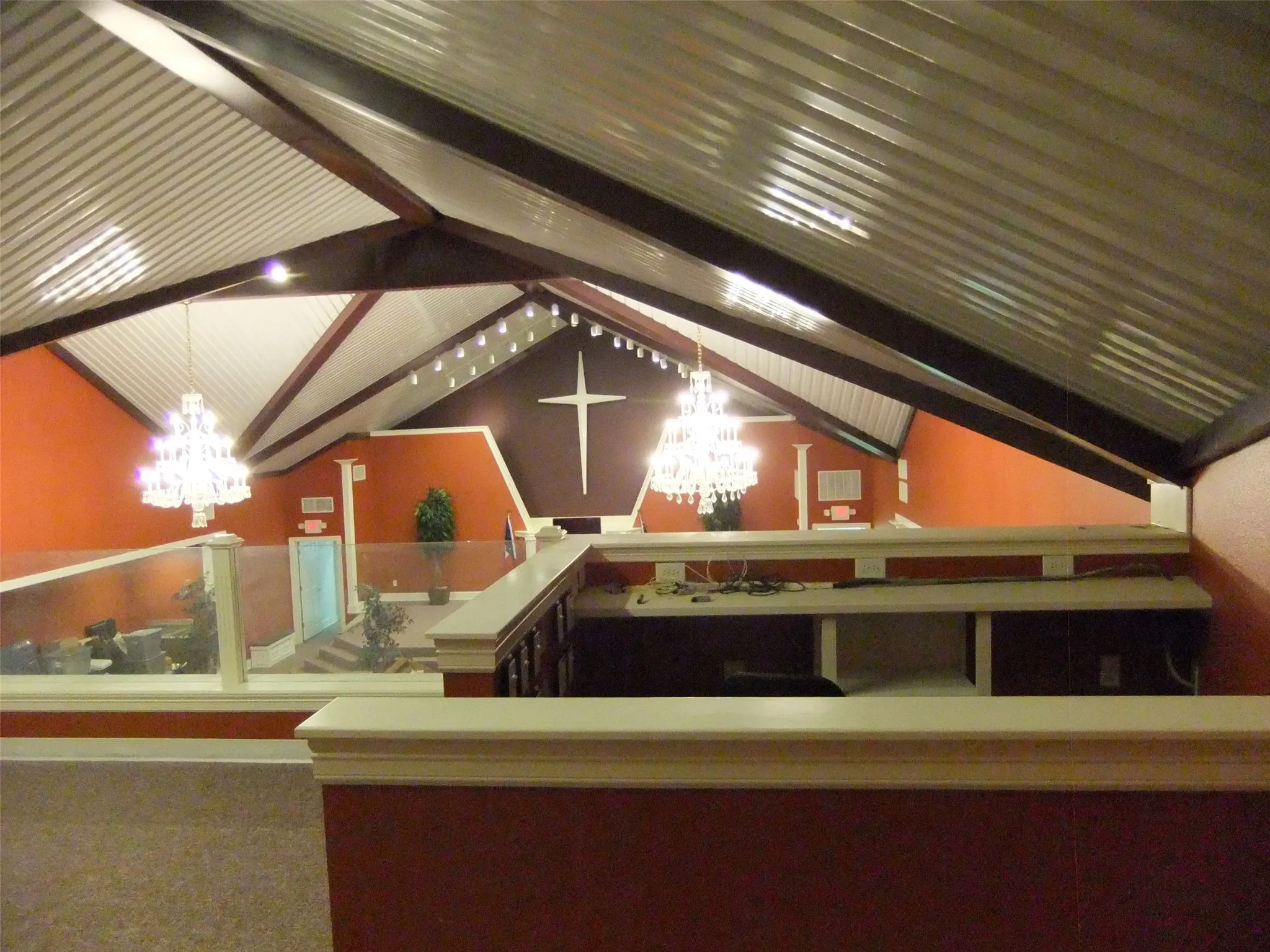 Balcony with sound control booth