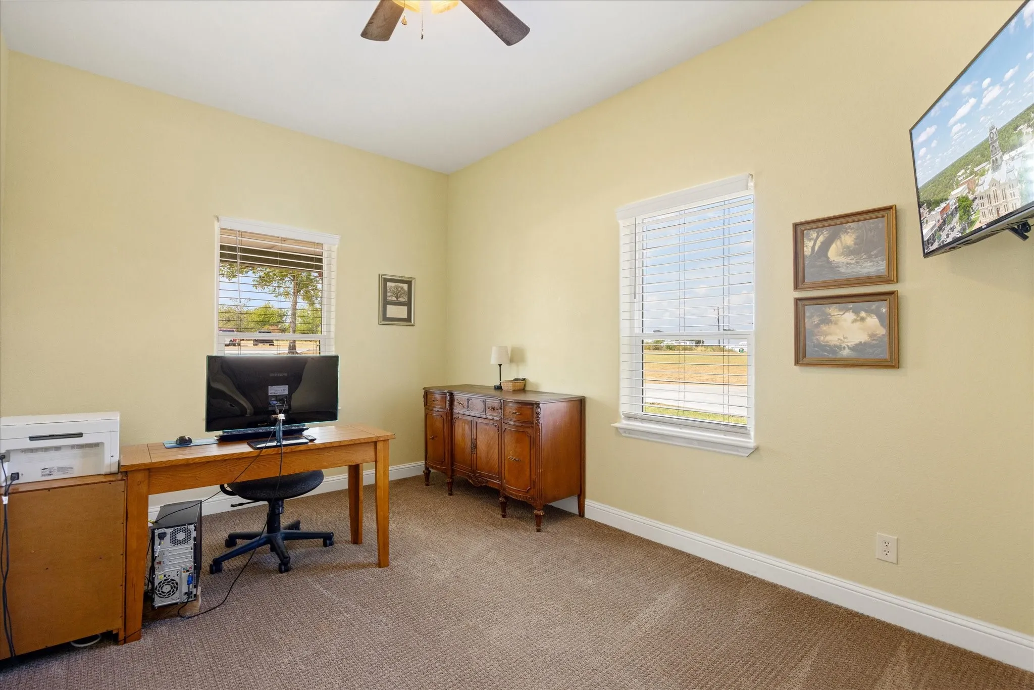 3rd bedroom is currently used as an office.