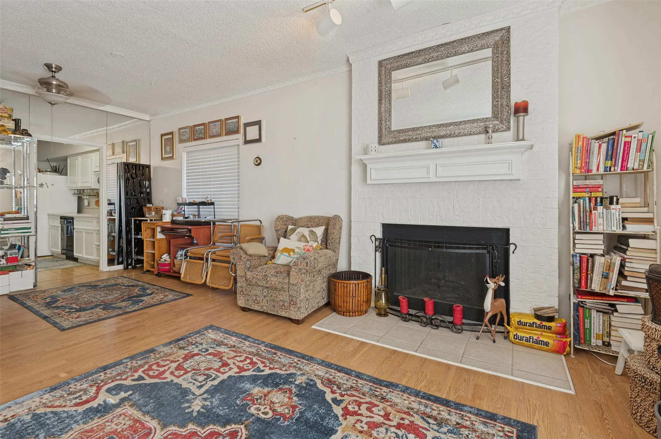 Warm fireplace, not many units have a fireplace