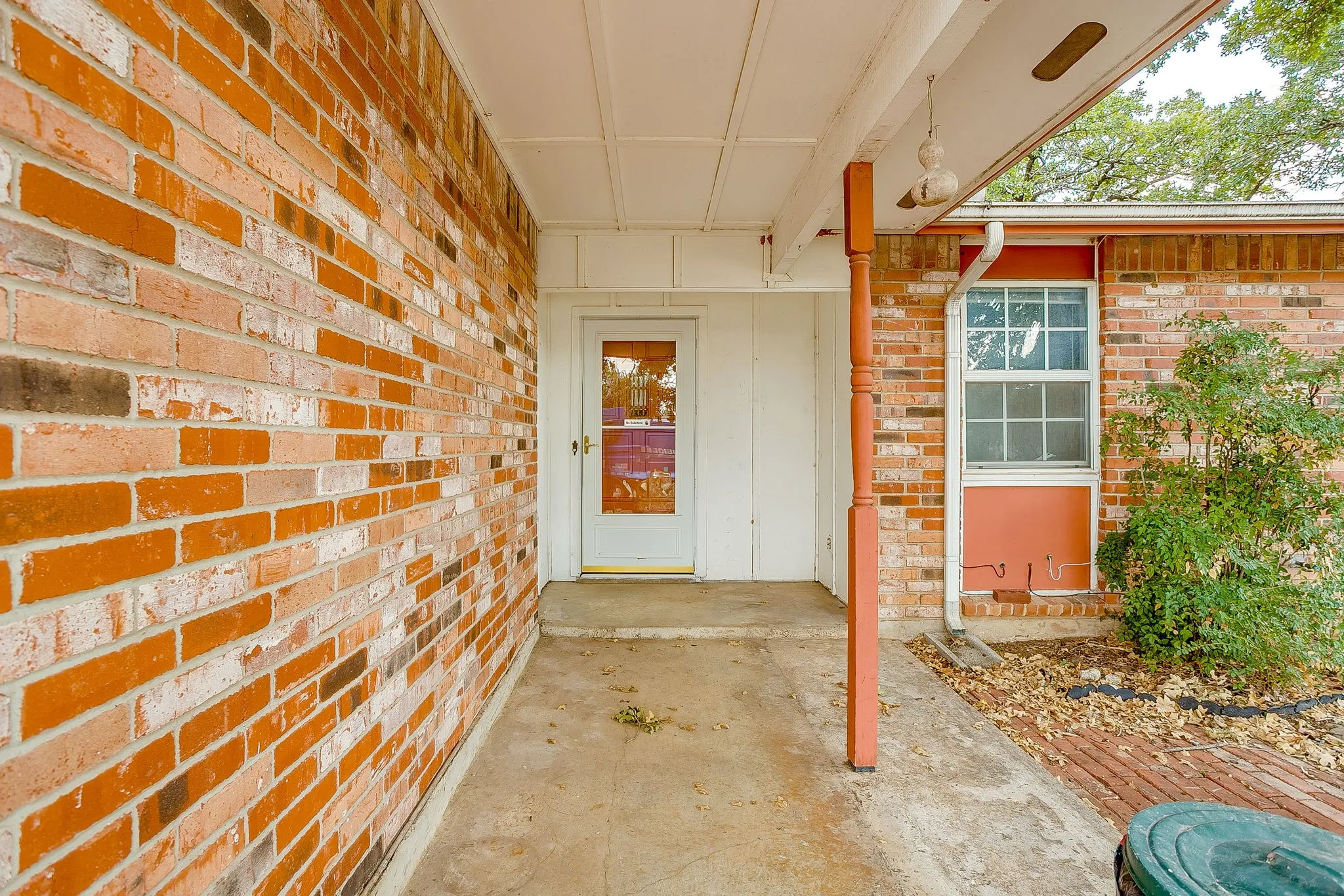 Brick exterior with white trim