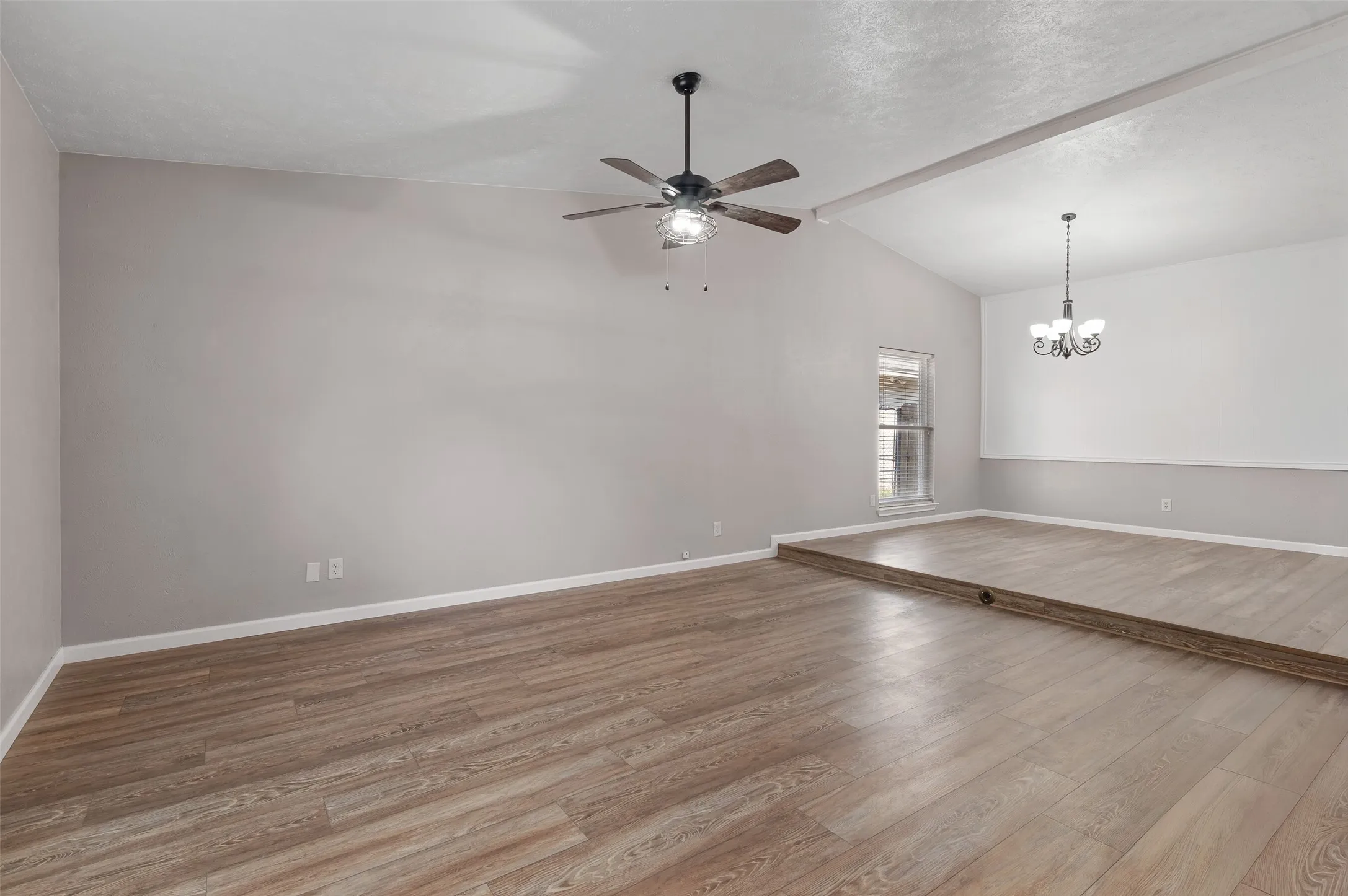Living room and dining area