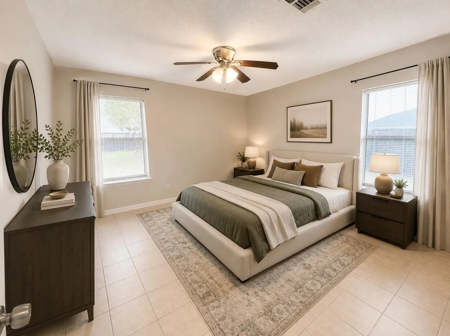 Virtually staged secondary bedroom