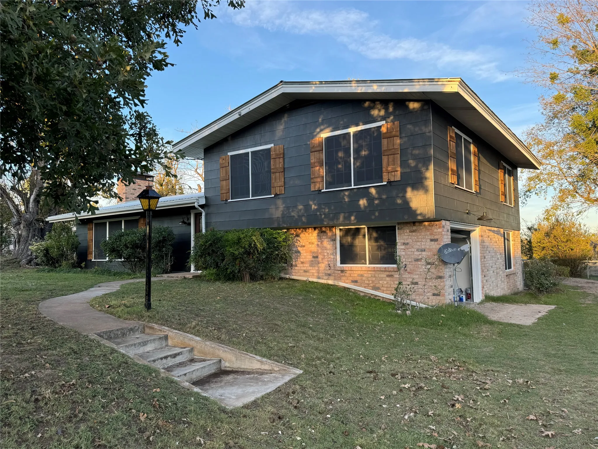View of front of home with a front lawn