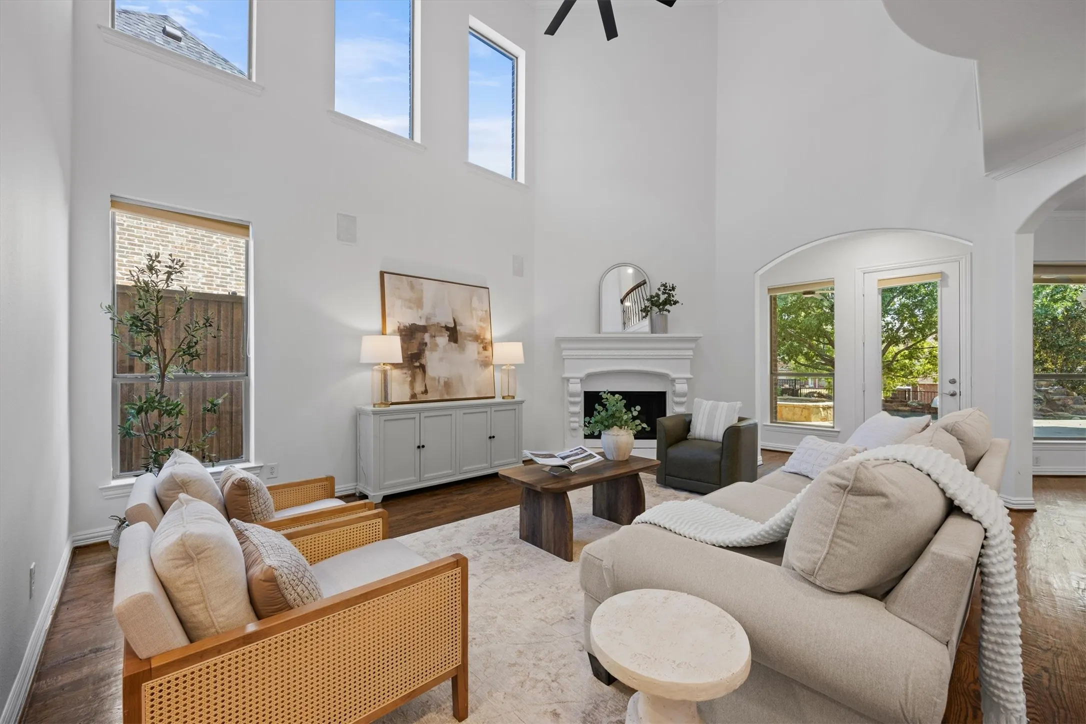 The 2 story ceiling makes for a grand living space!