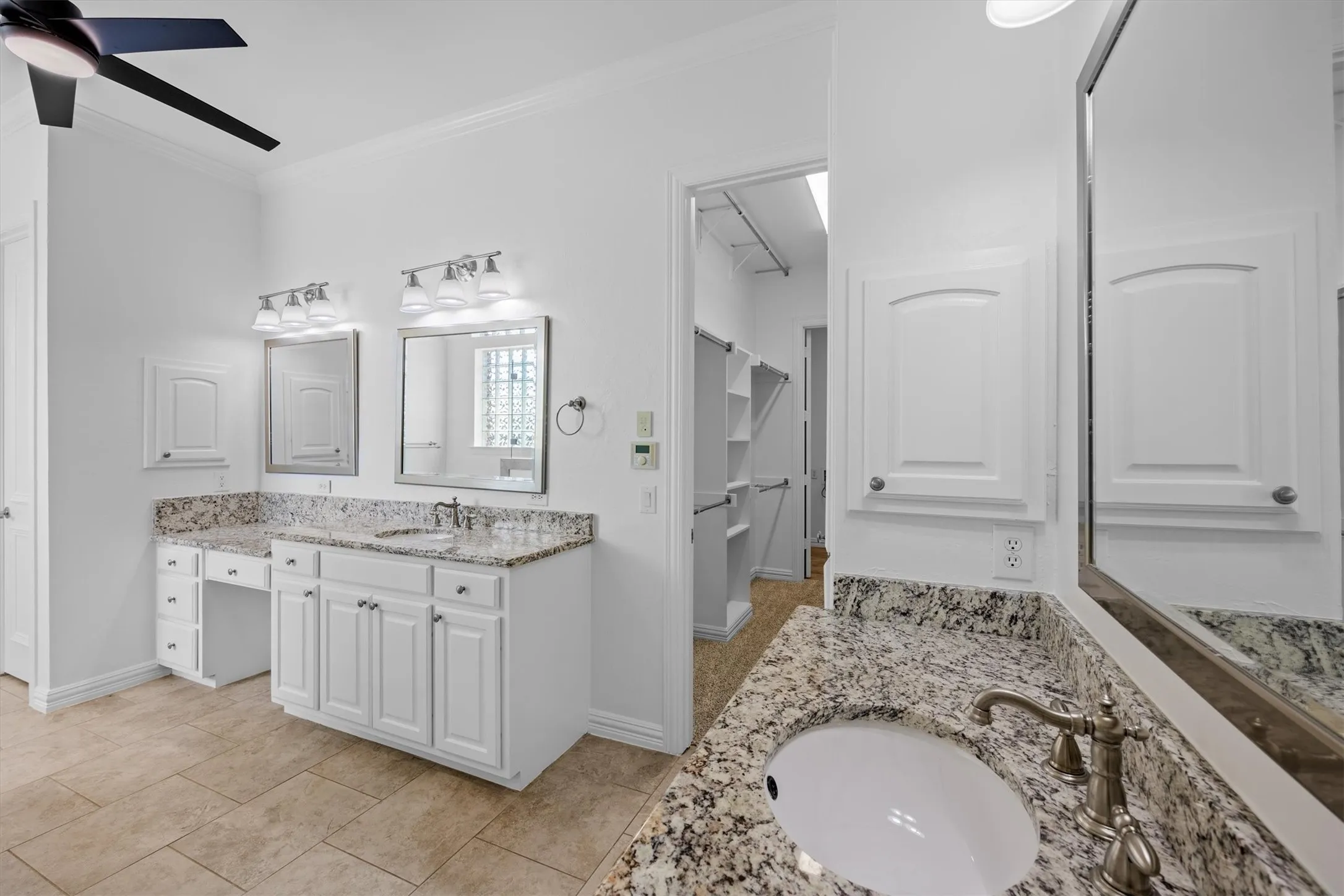 His and her sinks as well as his and her closets!