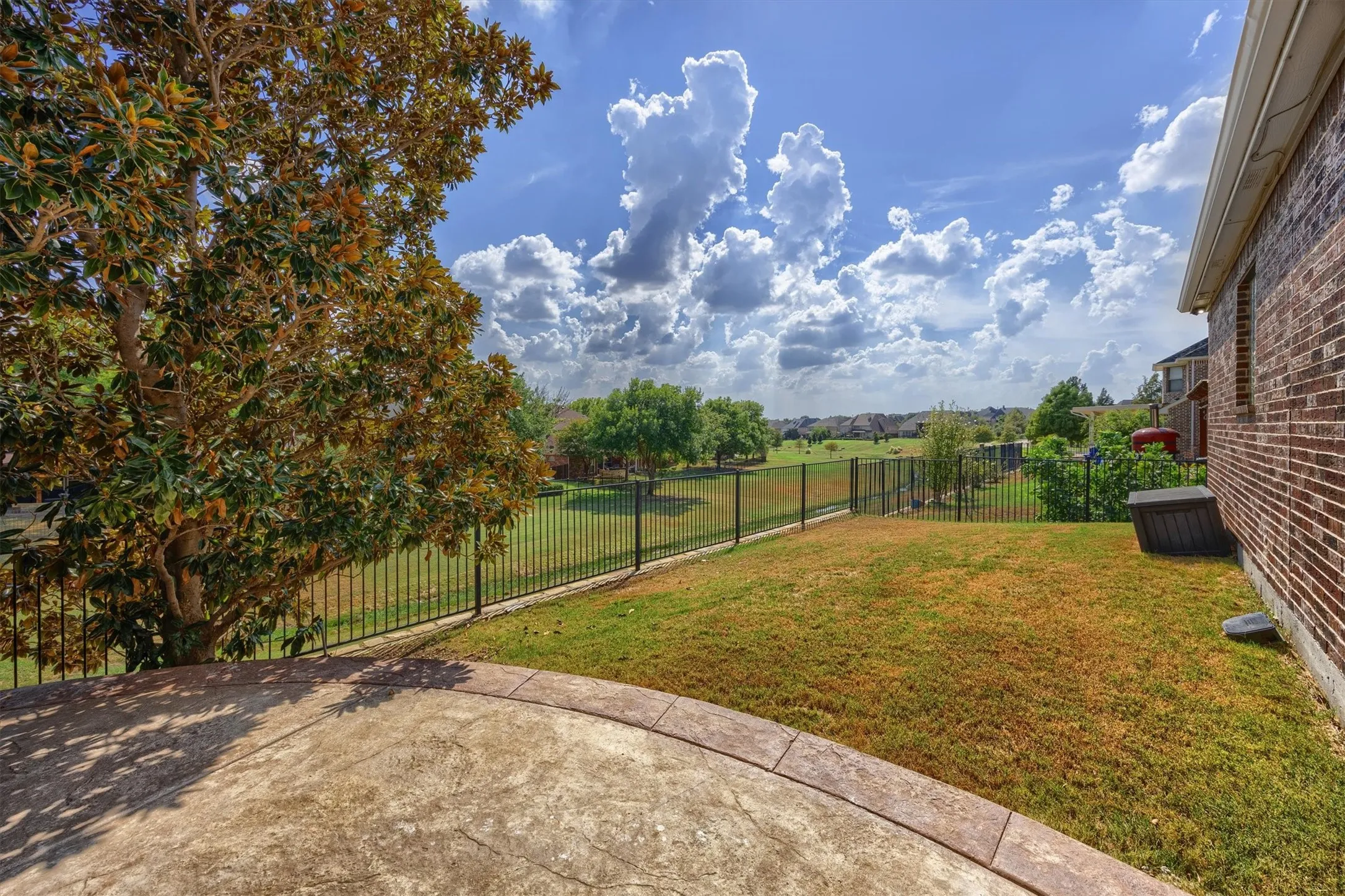 View from backyard to greenbelt.