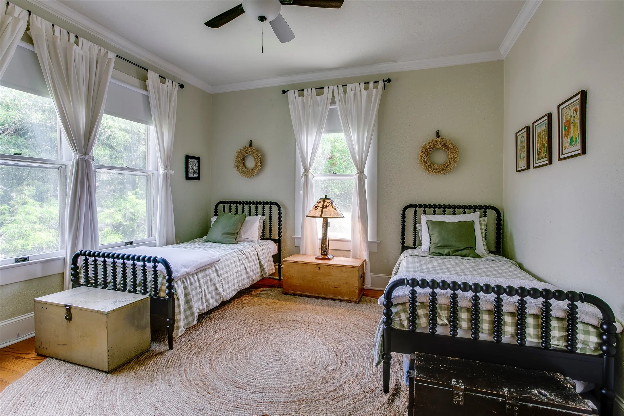 Southwest corner bedroom overlooking the backyard.