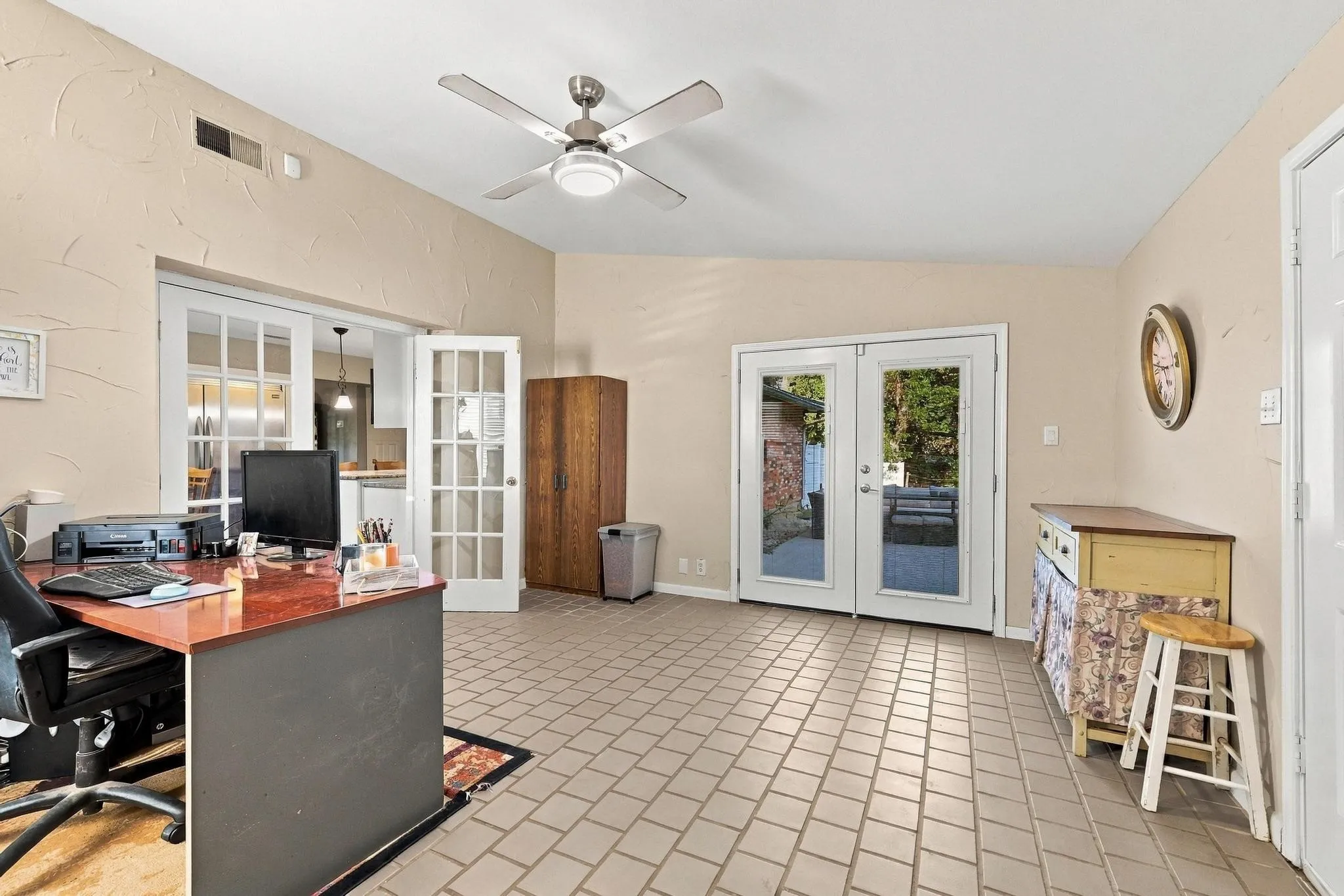 Large Office or 2nd Living area leading to the Kitchen and back patio